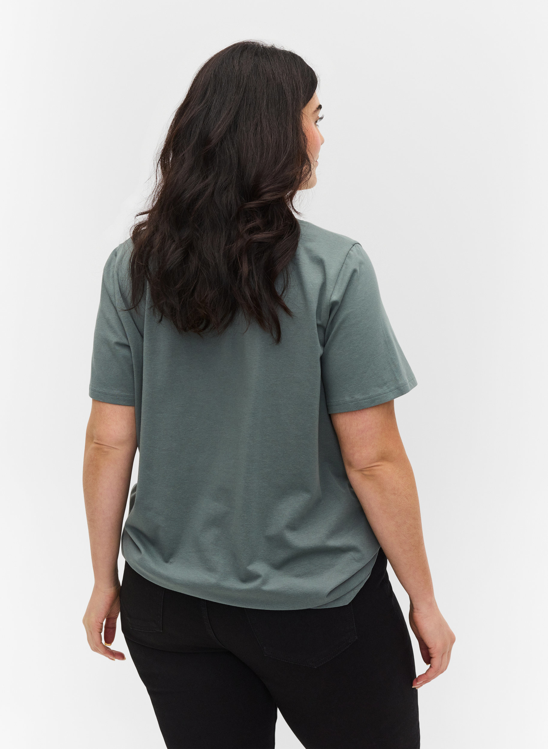 Katoenen t-shirt met korte mouwen en print, Sea Pine W. Silver, Model image number 1