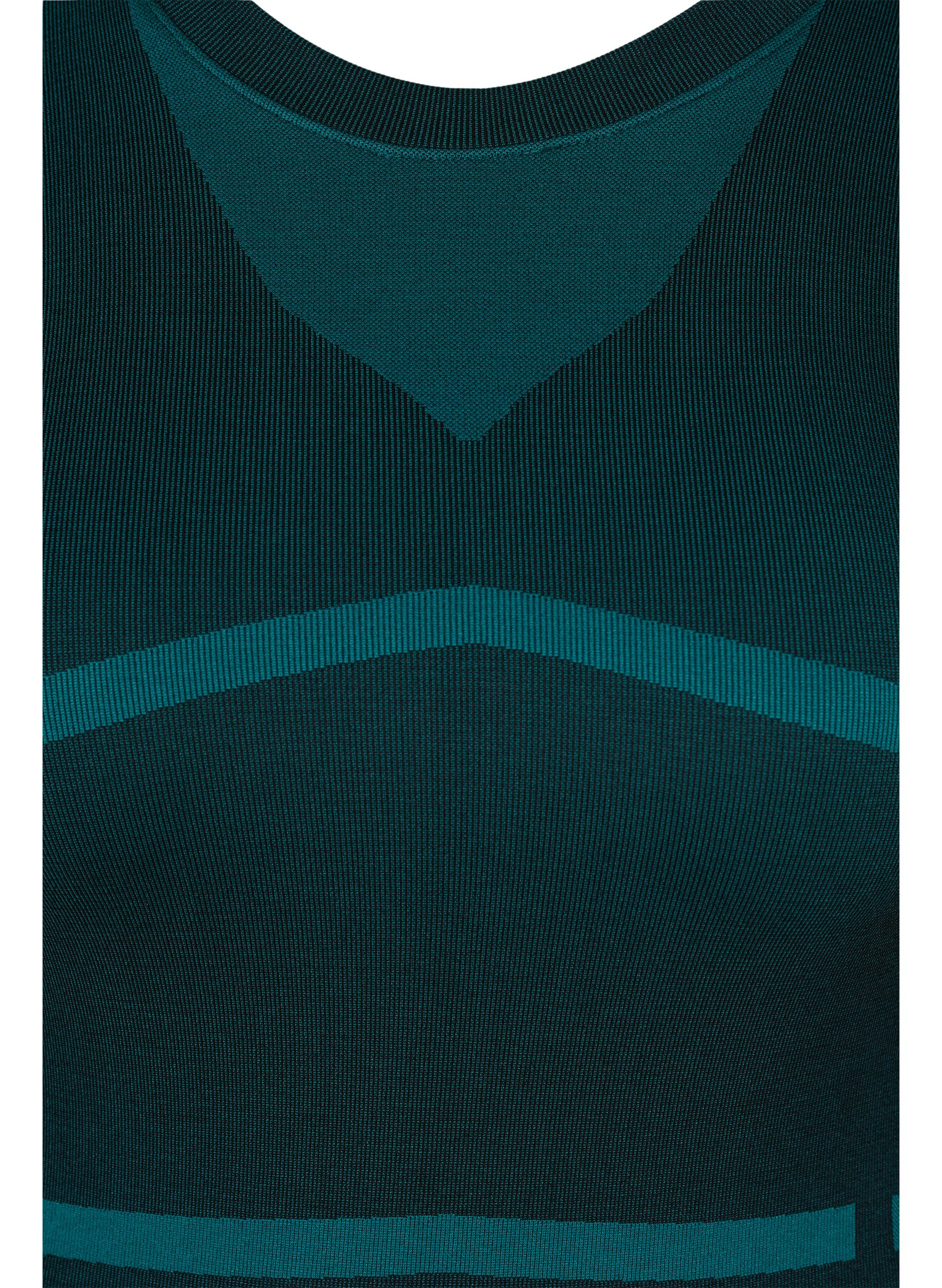 Naadloos ski-onderhemd met patroon, Deep Teal, Packshot image number 2