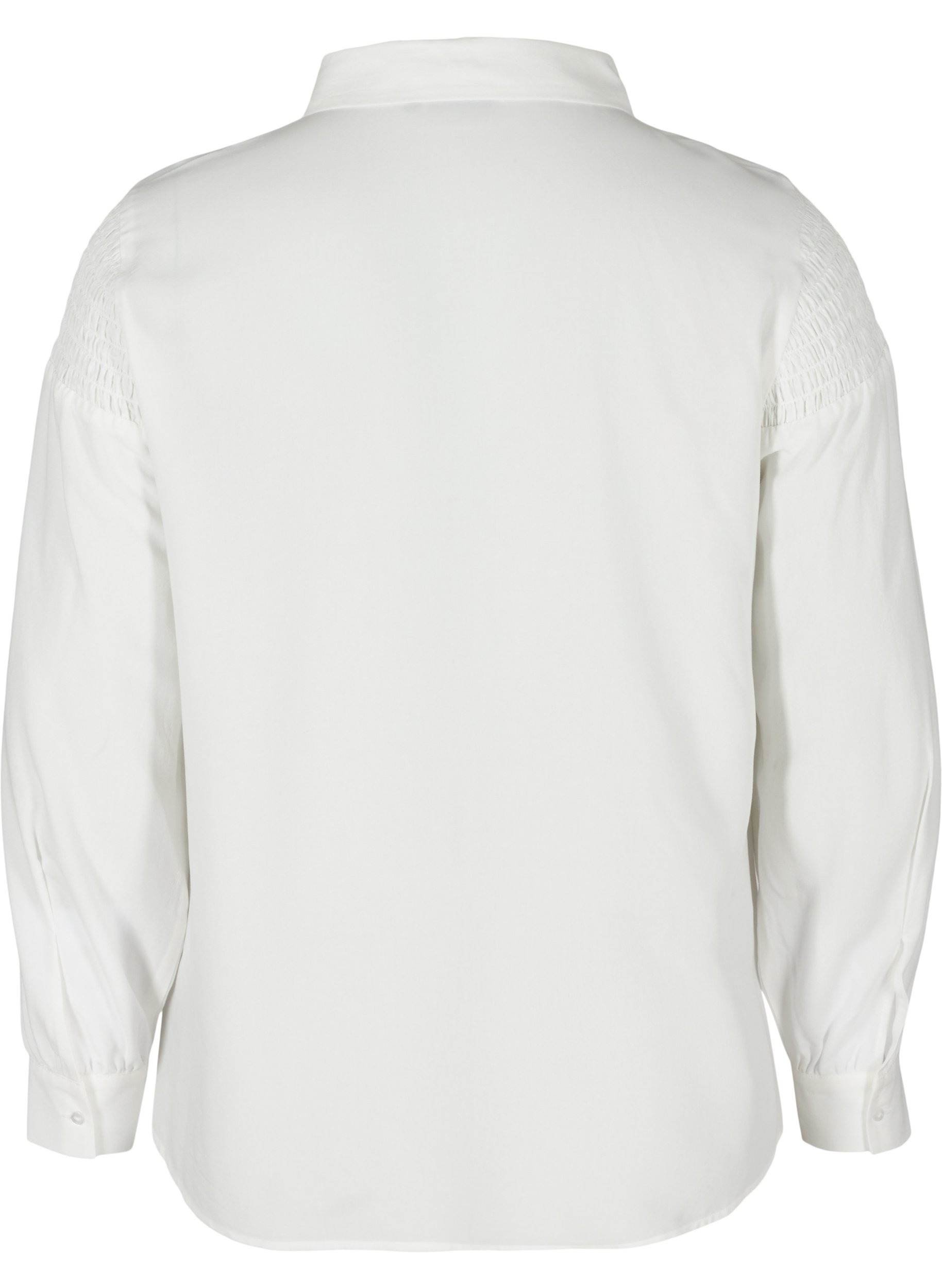 Klassieke blouse van viscose met smok, Snow White, Packshot image number 1