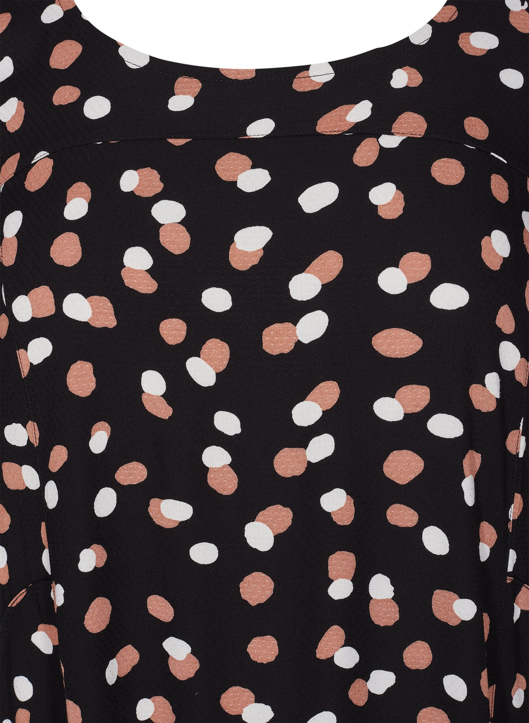 Viscose jurk met 3/4 mouwen, Black Dot, Packshot image number 2