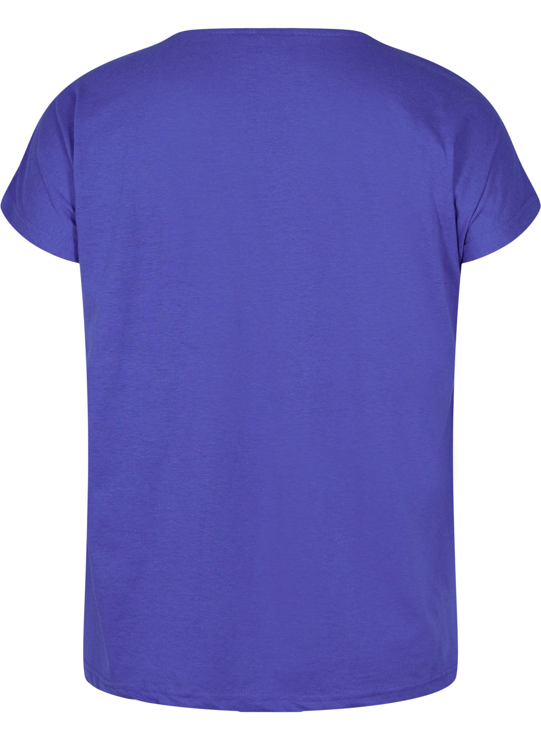 T-shirt met mix van katoen, Dazzling Blue, Packshot image number 1