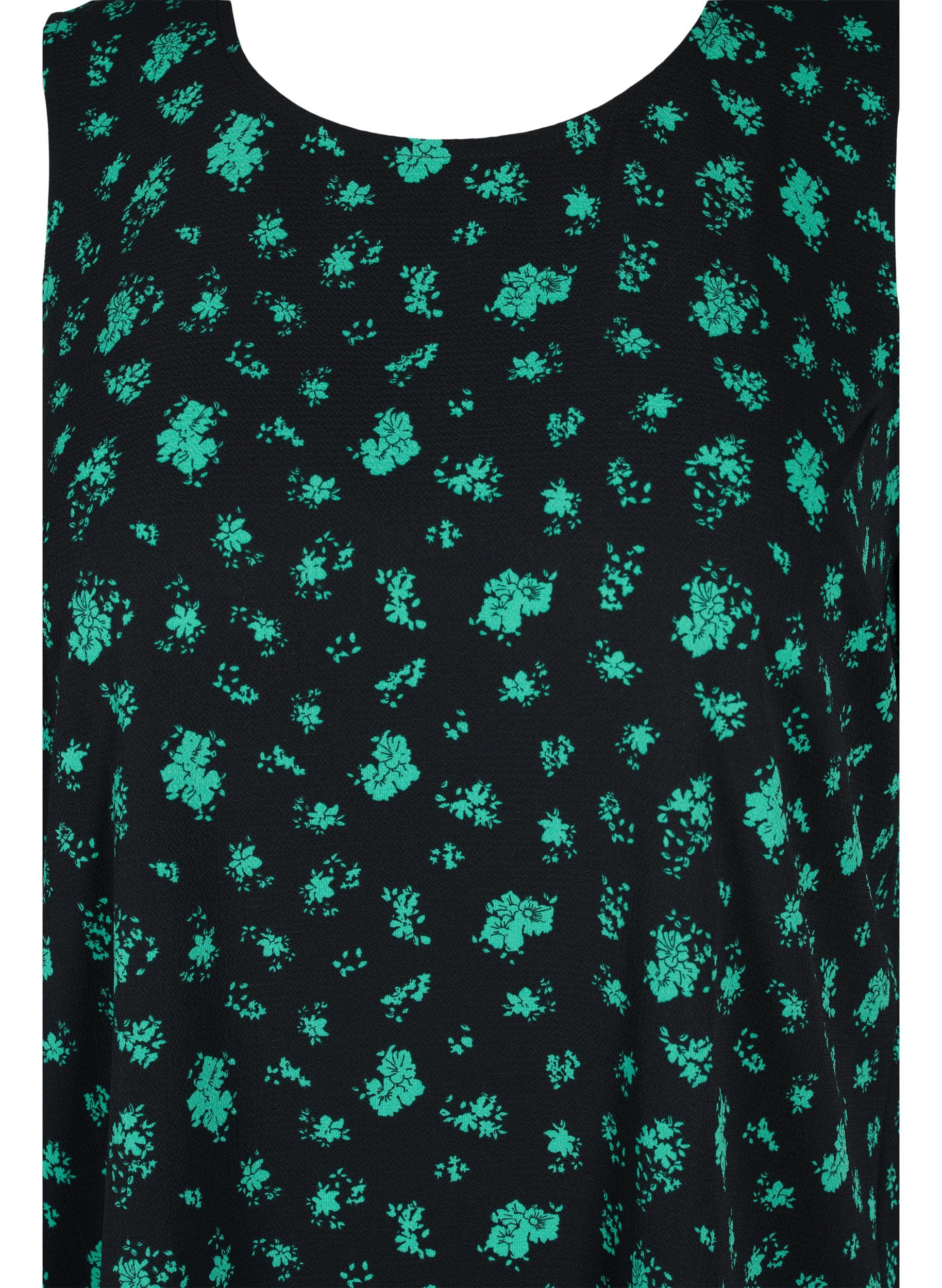 Mouwloze top met print, Green Flower AOP, Packshot image number 2