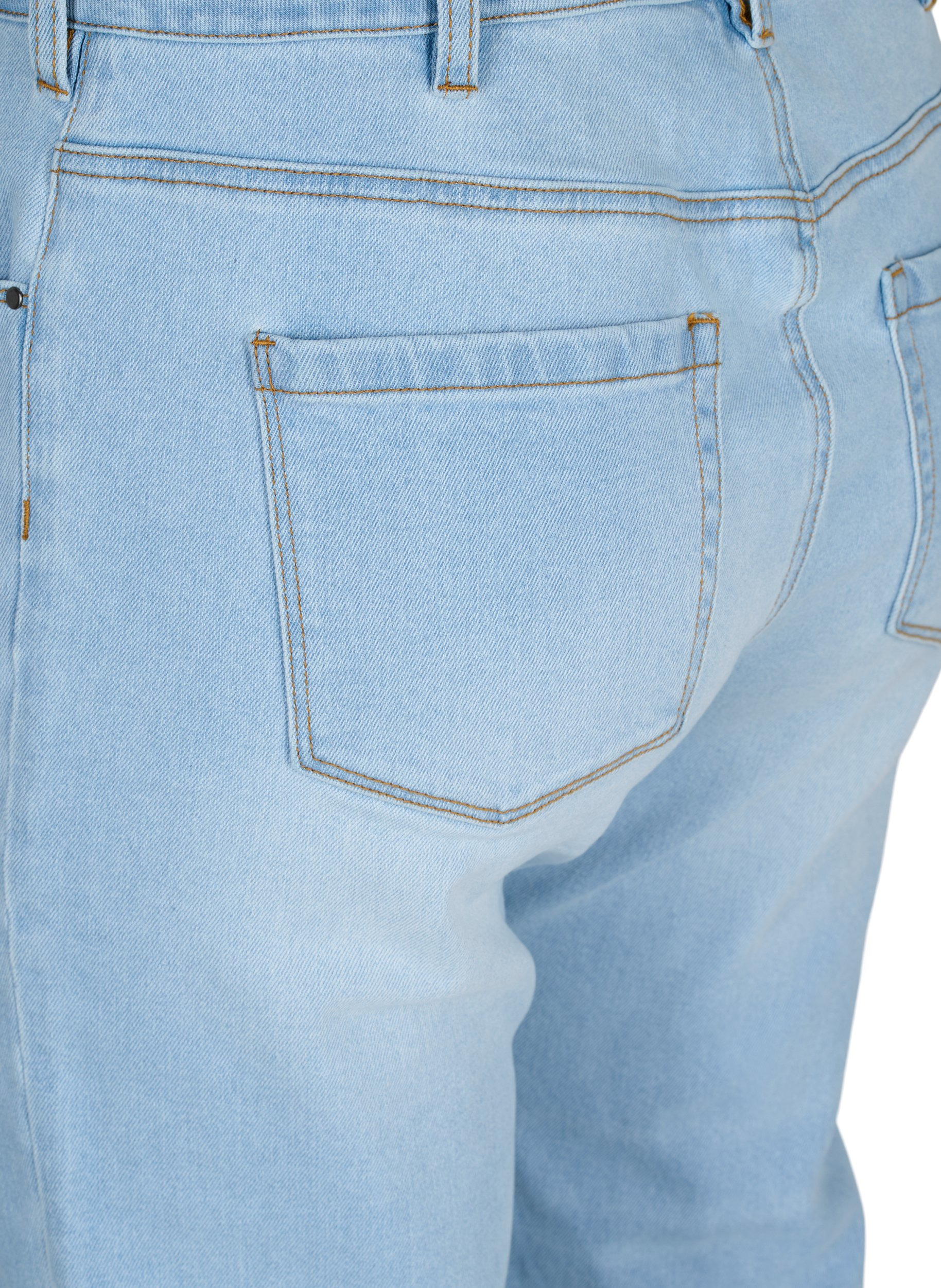 7/8 jeans met ruwe randjes en hoge taille, Super L.Blue Denim, Packshot image number 3