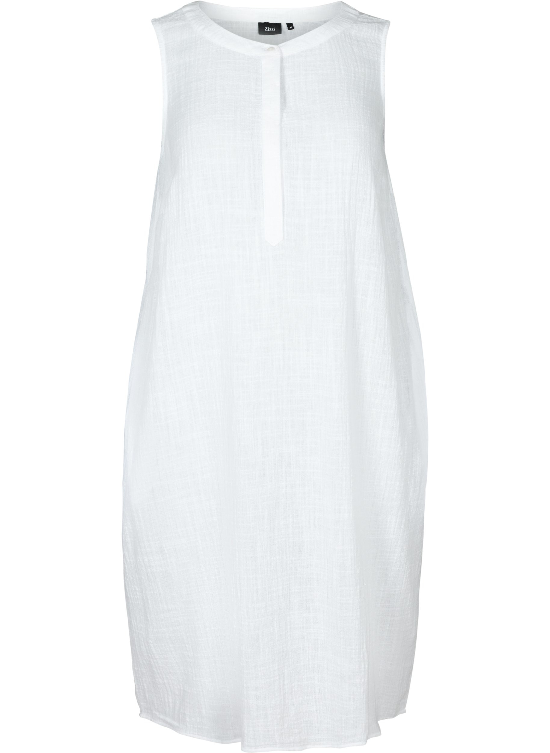Mouwloze jurk in katoen, White