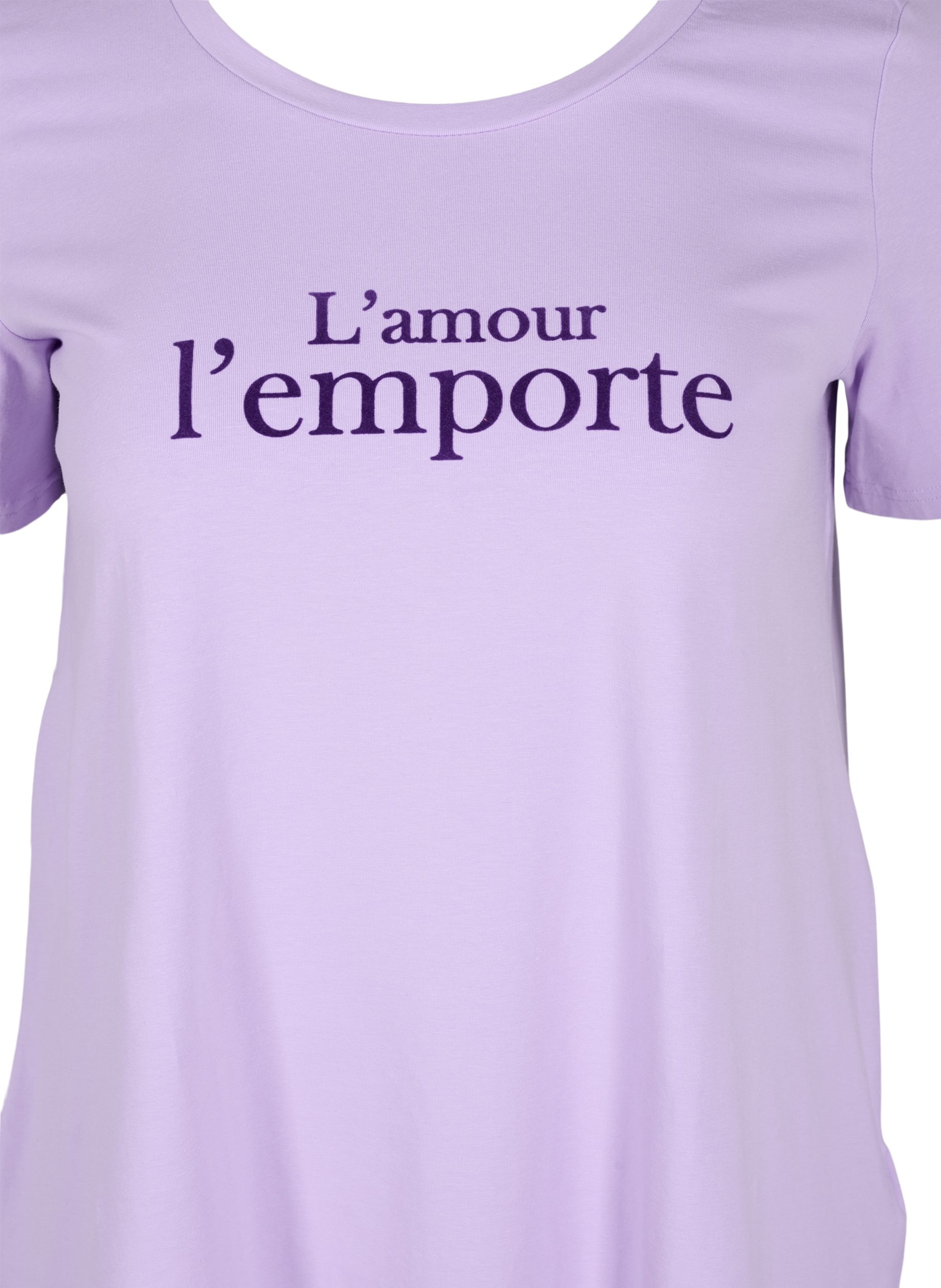 Katoenen t-shirt met korte mouwen en print,  Lavender LAMOUR, Packshot image number 2