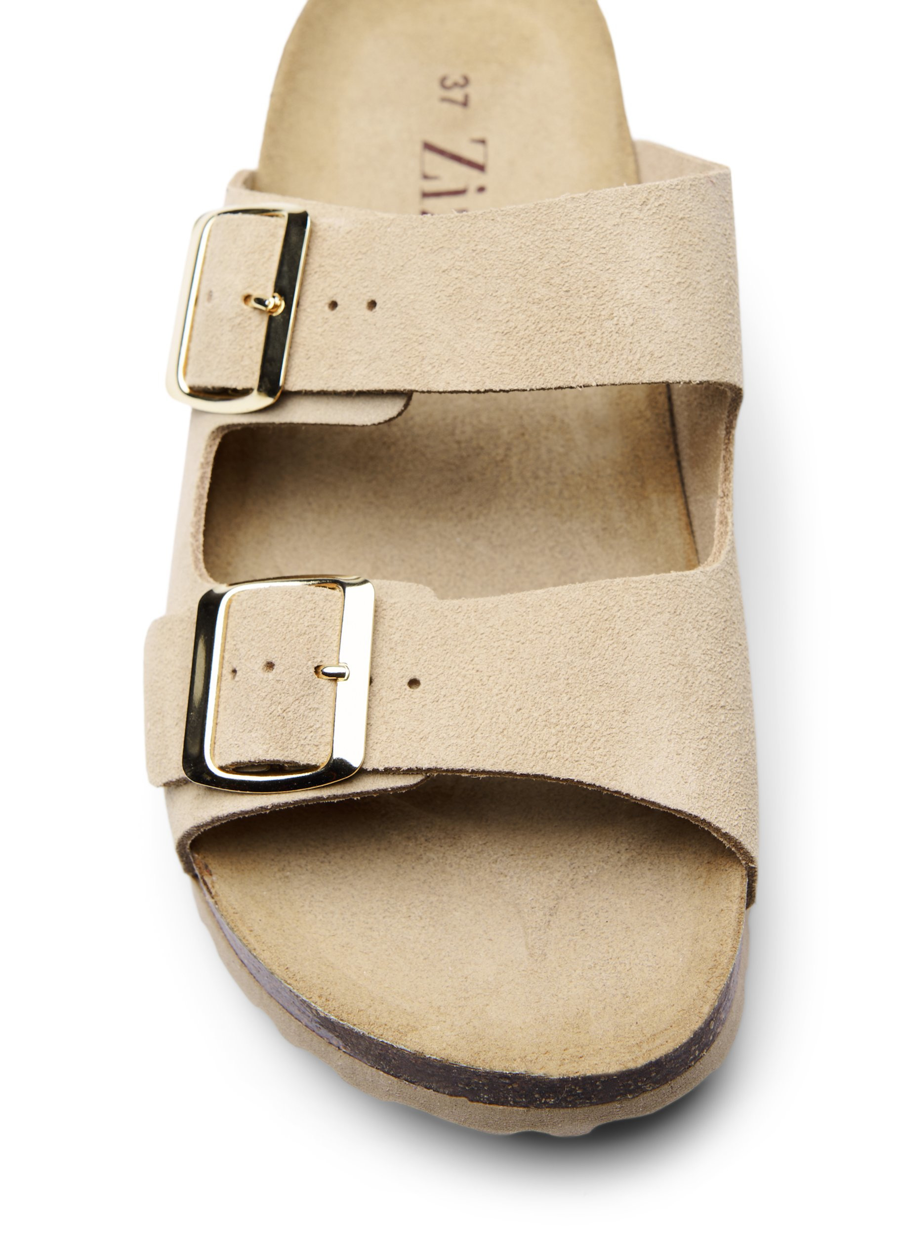 Suède sandaal met brede pasvorm, Almond, Packshot image number 2