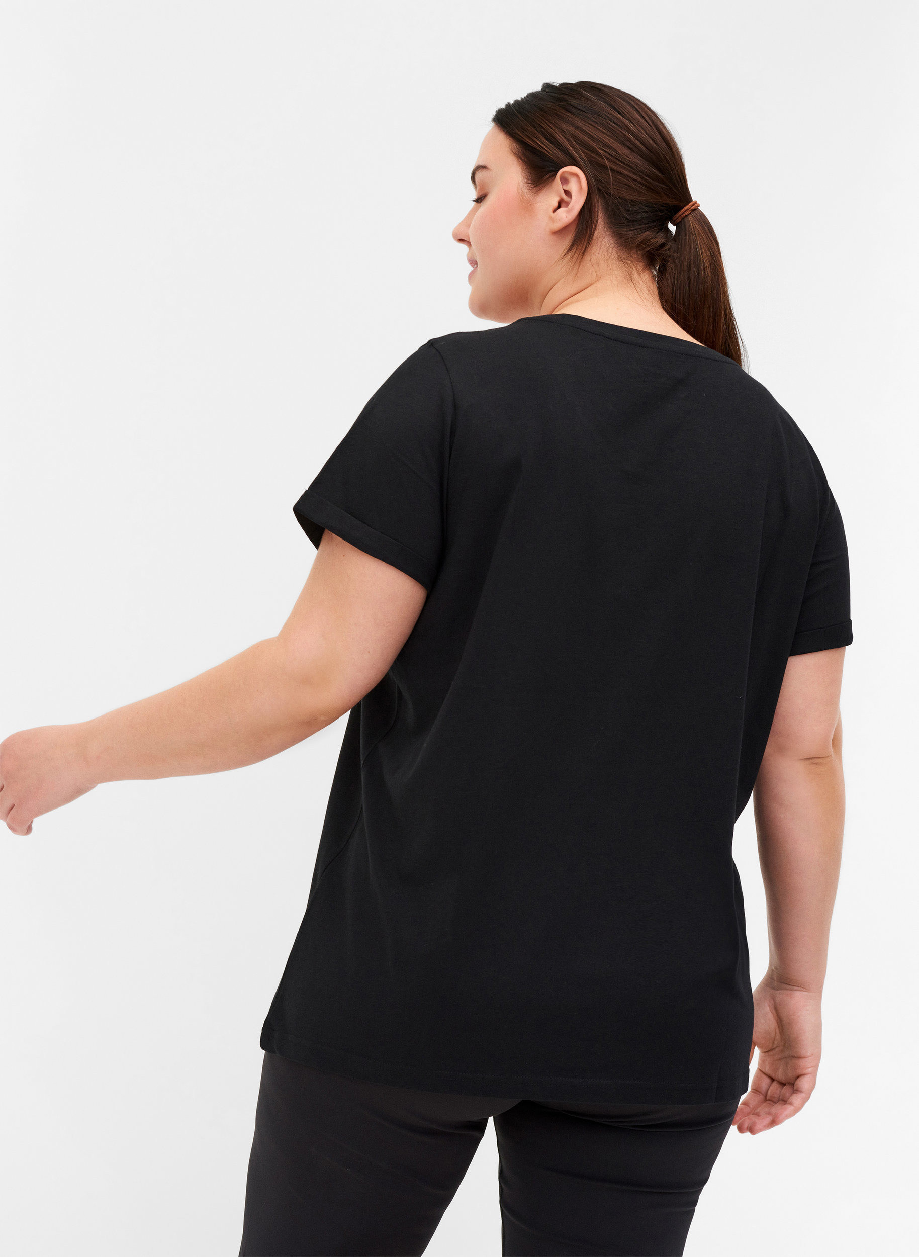 Trainingsshirt met print, Black Glitter, Model image number 1