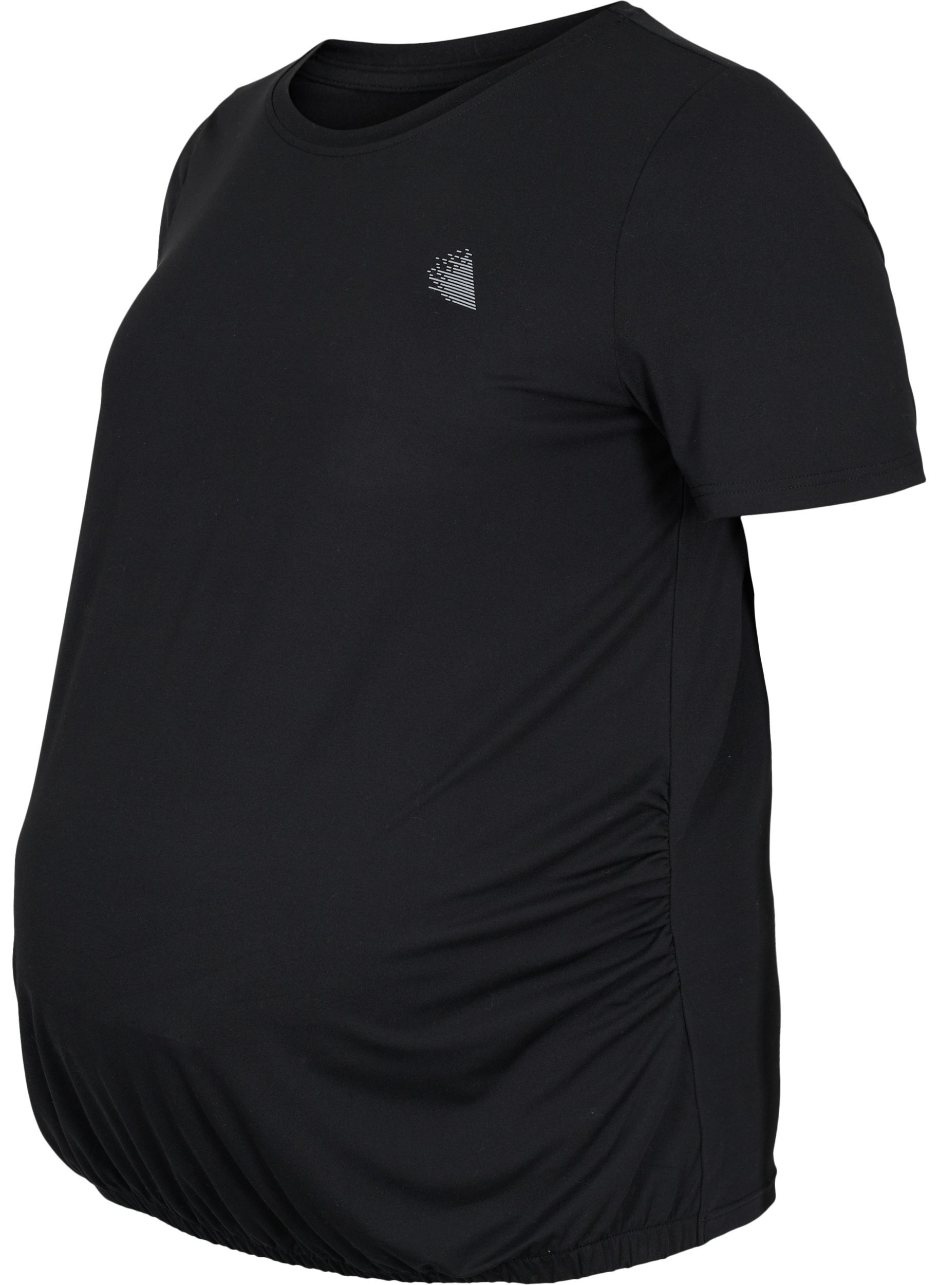 Zwangerschap sport t-shirt, Black, Packshot image number 0