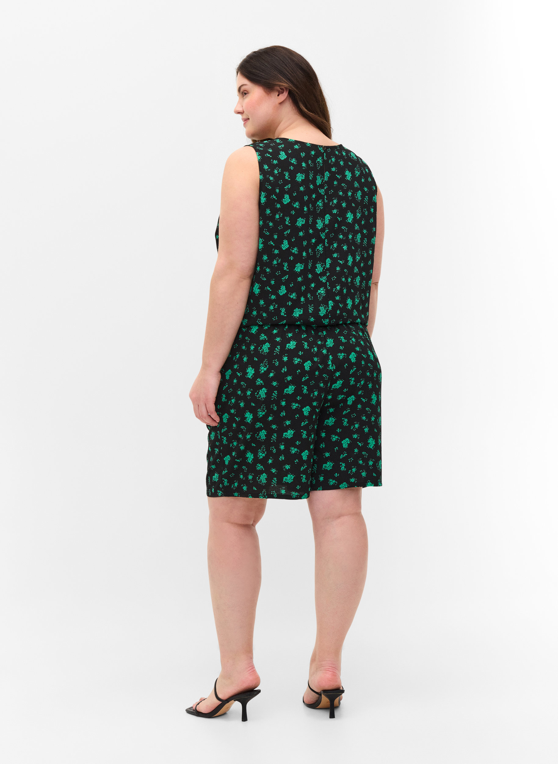 Shorts met print en zakken, Green Flower AOP, Model image number 1
