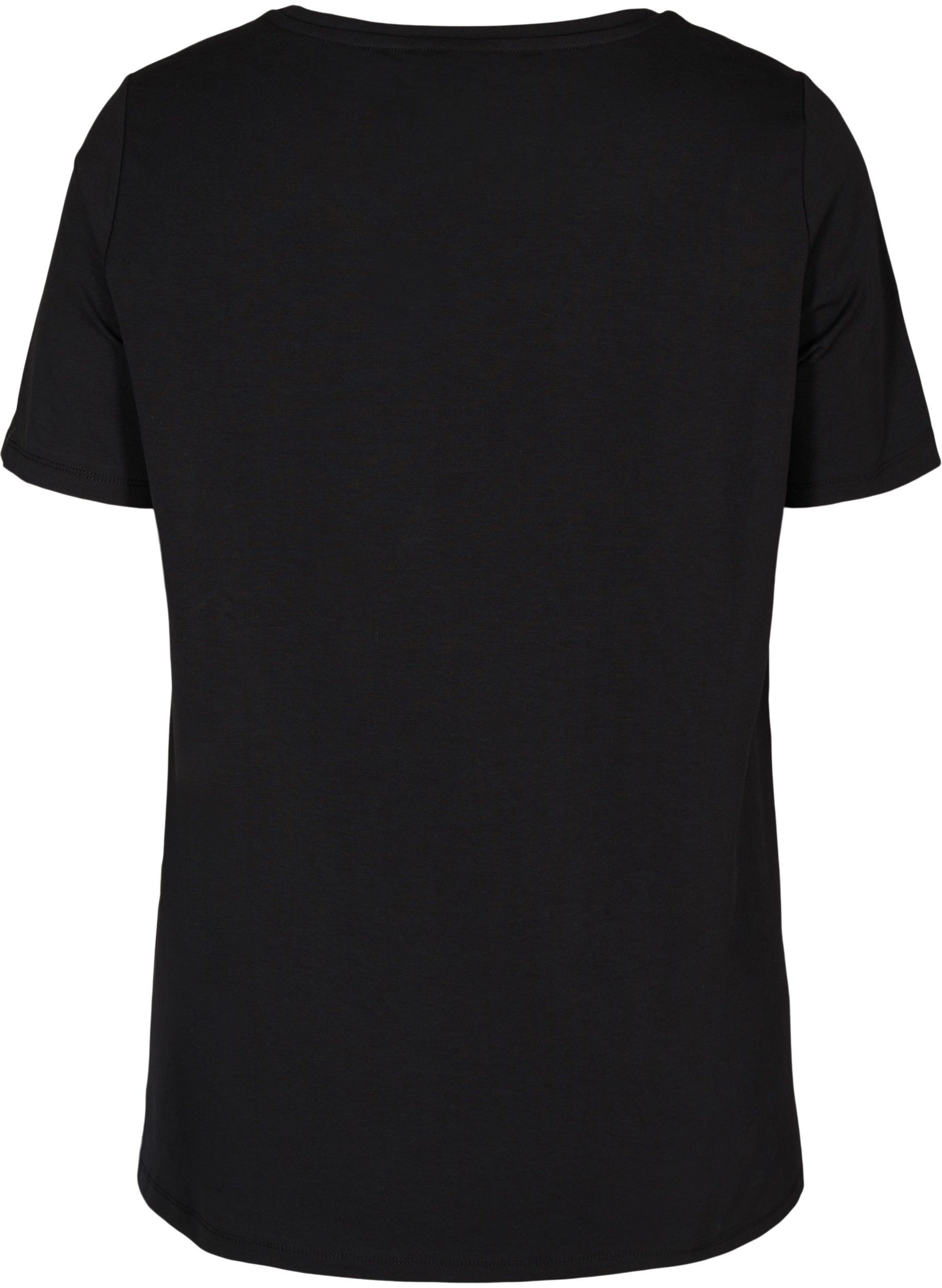 Zwangerschaps t-shirt in katoen met korte mouwen , Black, Packshot image number 1