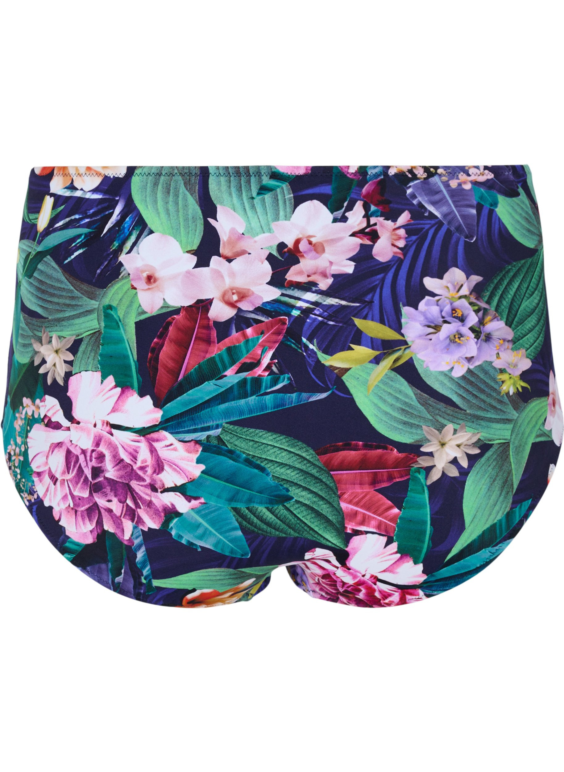 Bikinibroekje met hoge taille en bloemenprint, Flower Print, Packshot image number 1