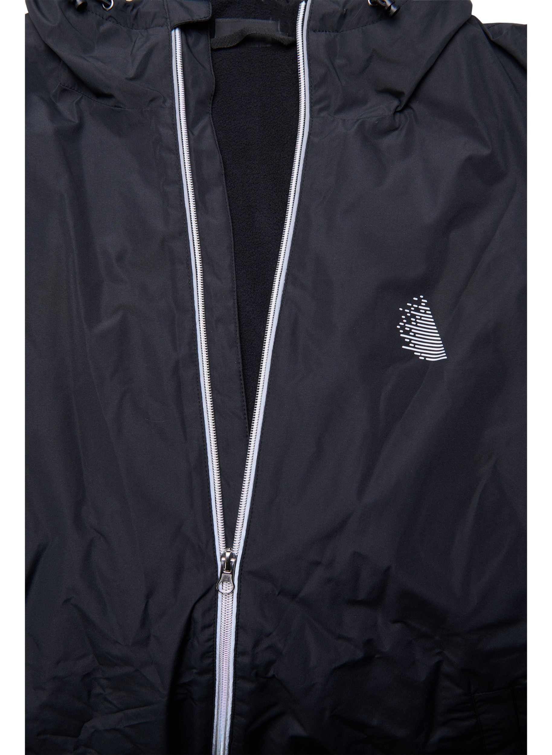 Regenjas met capuchon en reflecterende biezen, Black, Packshot image number 3
