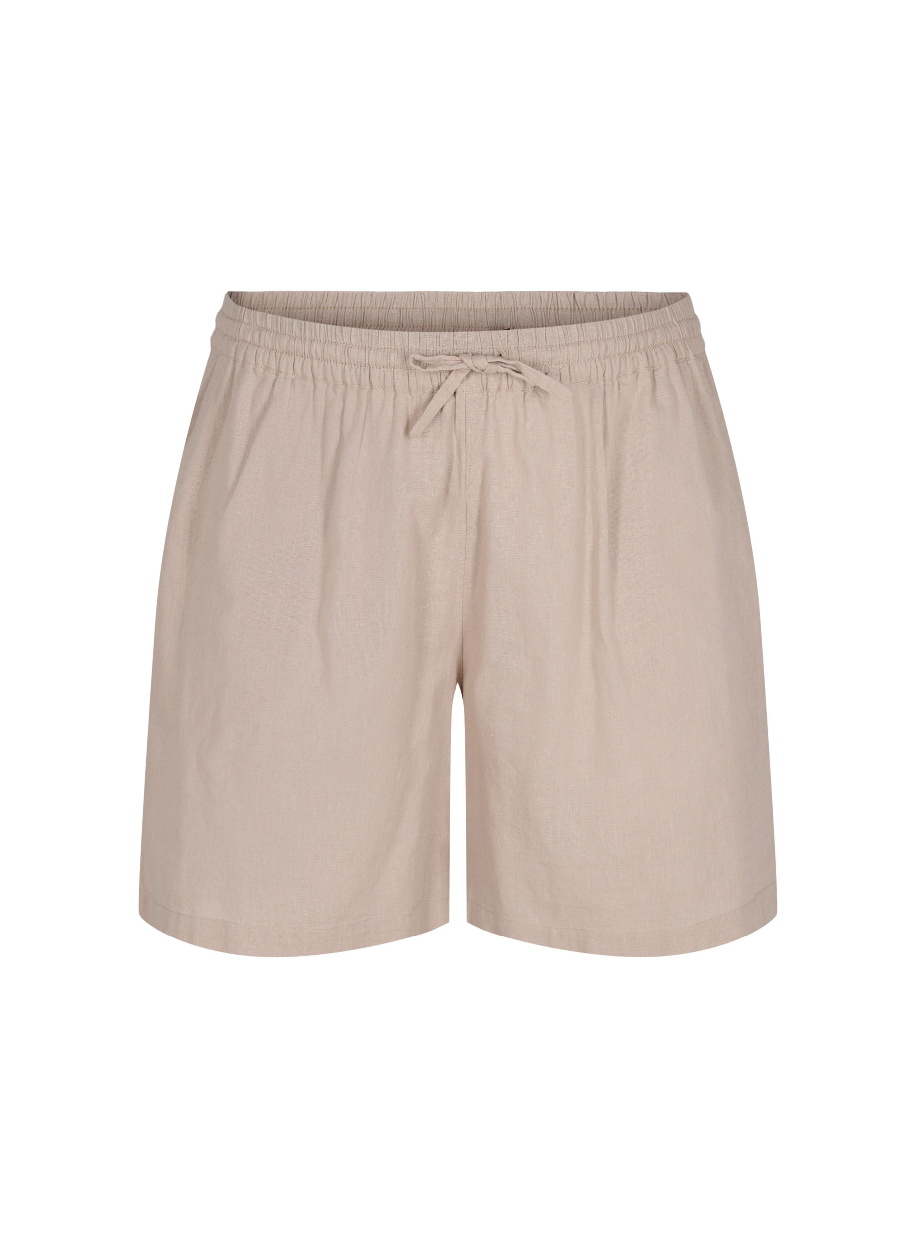 Losse shorts in katoenmix met linnen, Simply Taupe, Packshot