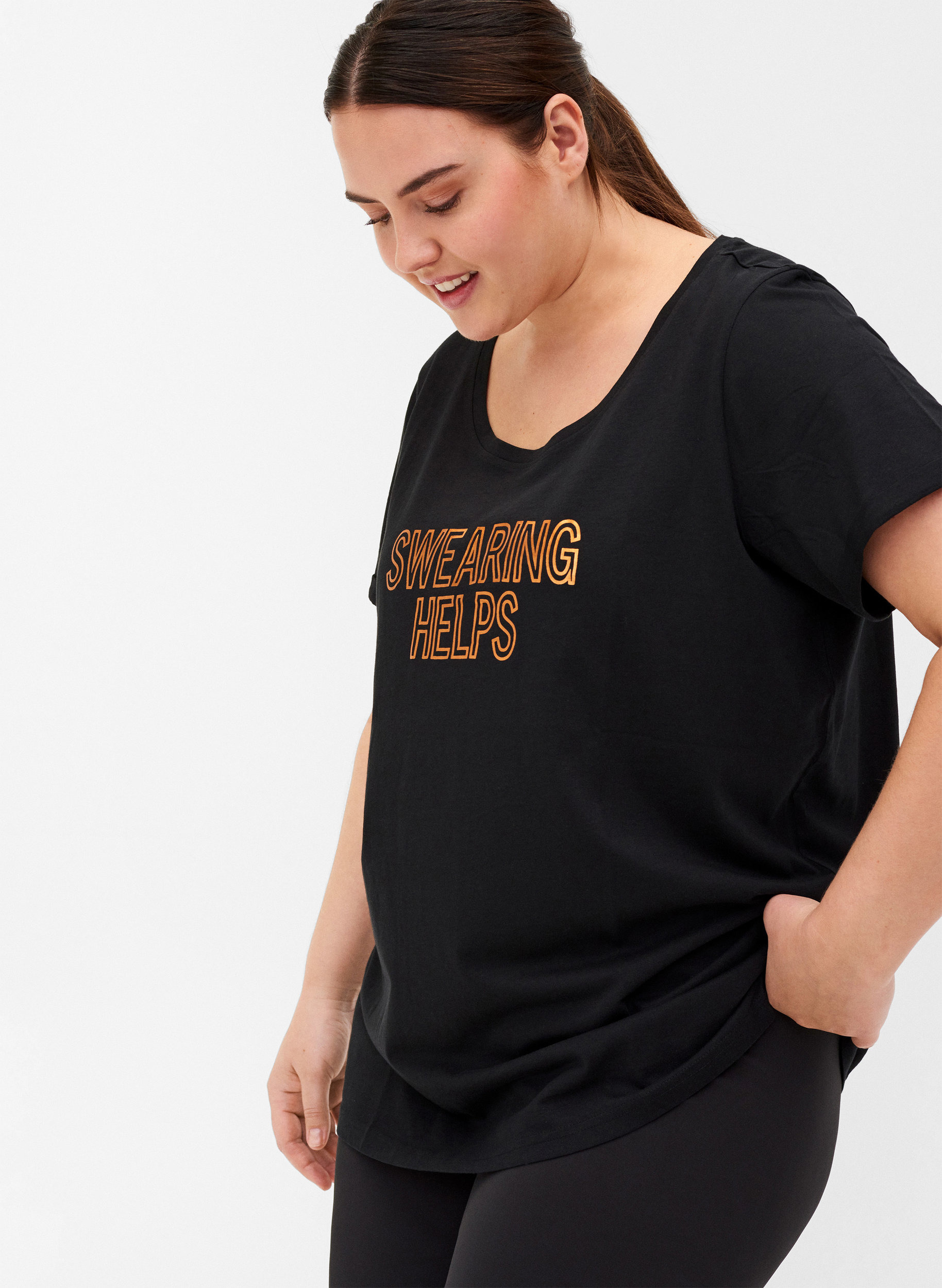 Trainingsshirt met print, Black Swearing, Model image number 2