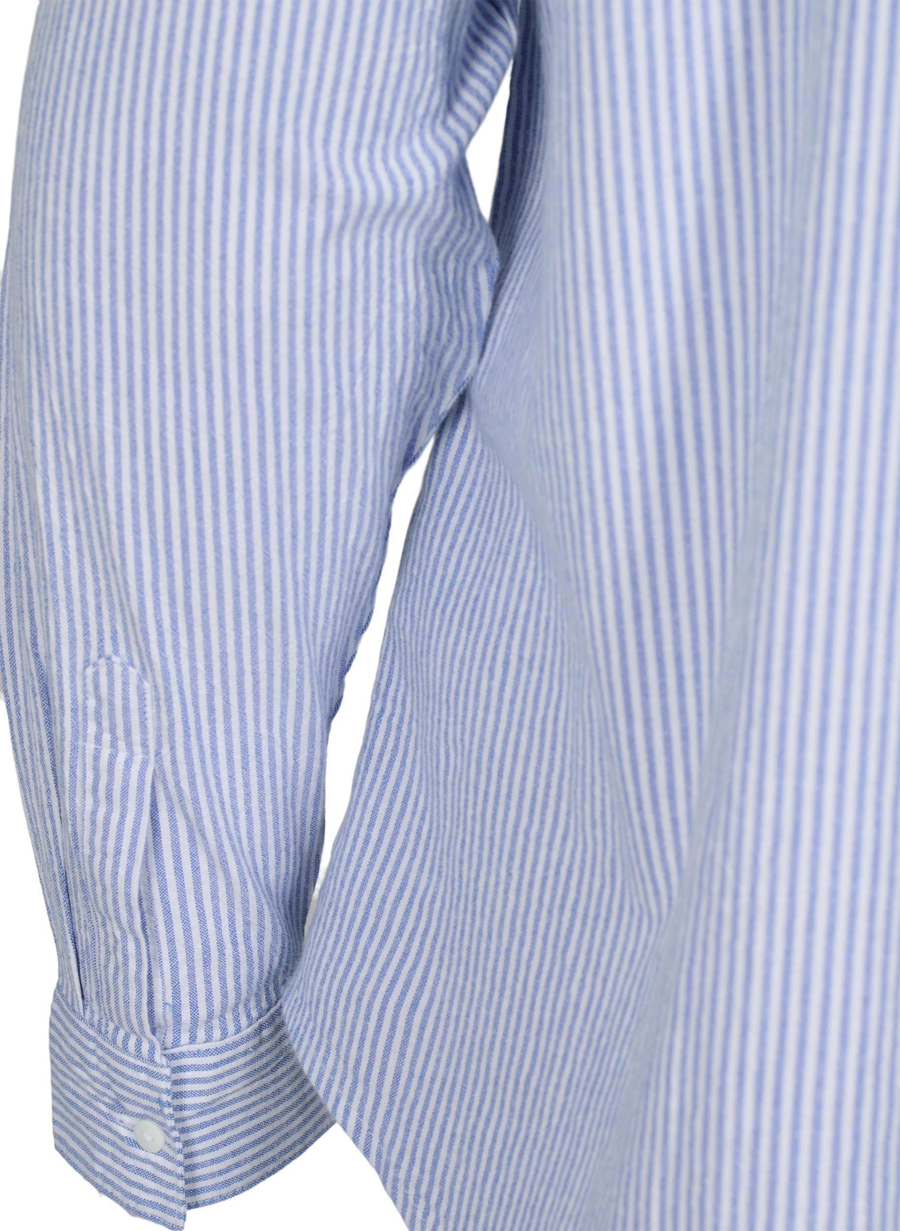 Katoenen blouse met lange mouwen, Blue Striped, Packshot image number 3