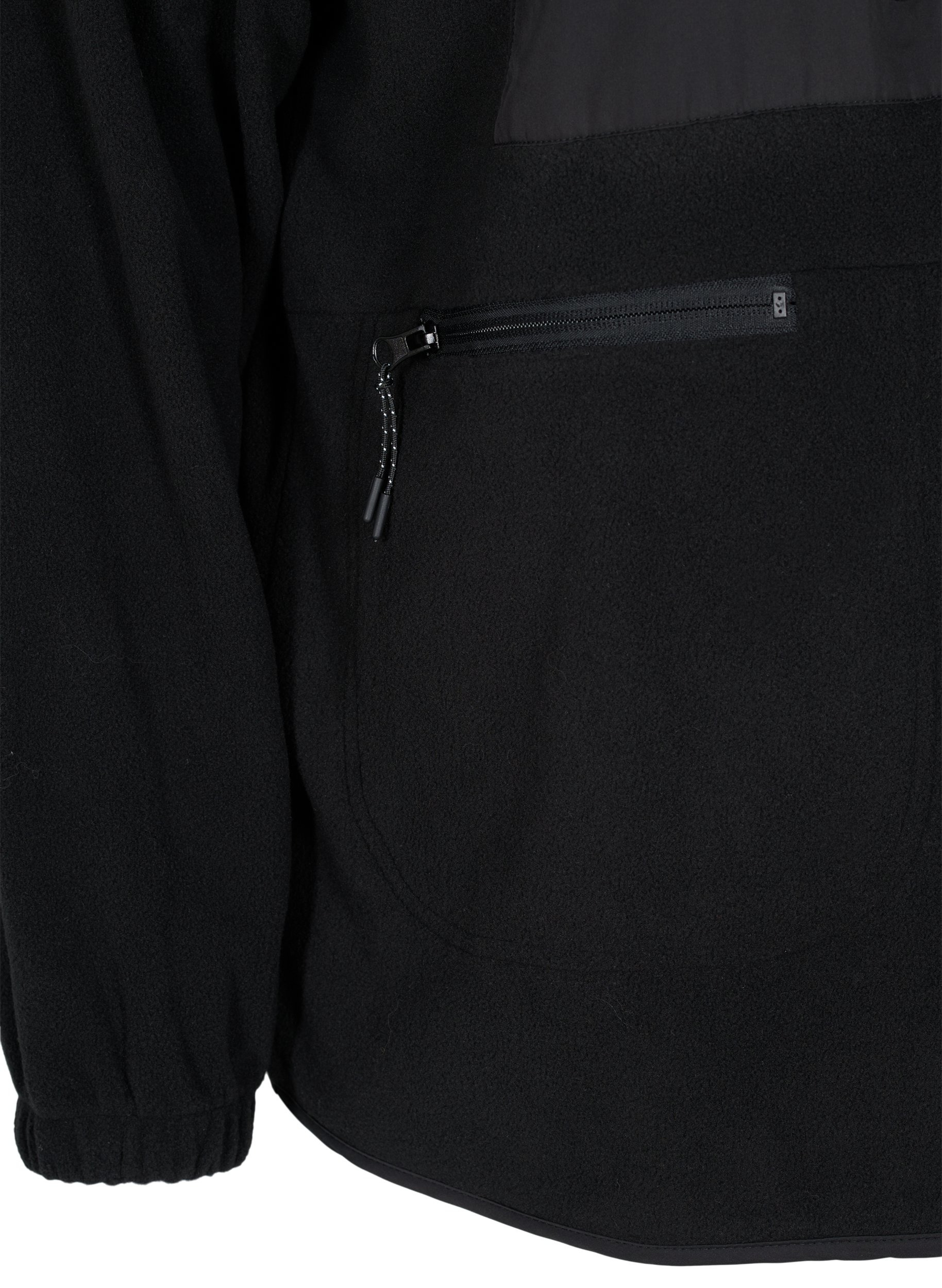 Sportjack in fleece met hoge kraag en zakken, Black, Packshot image number 3