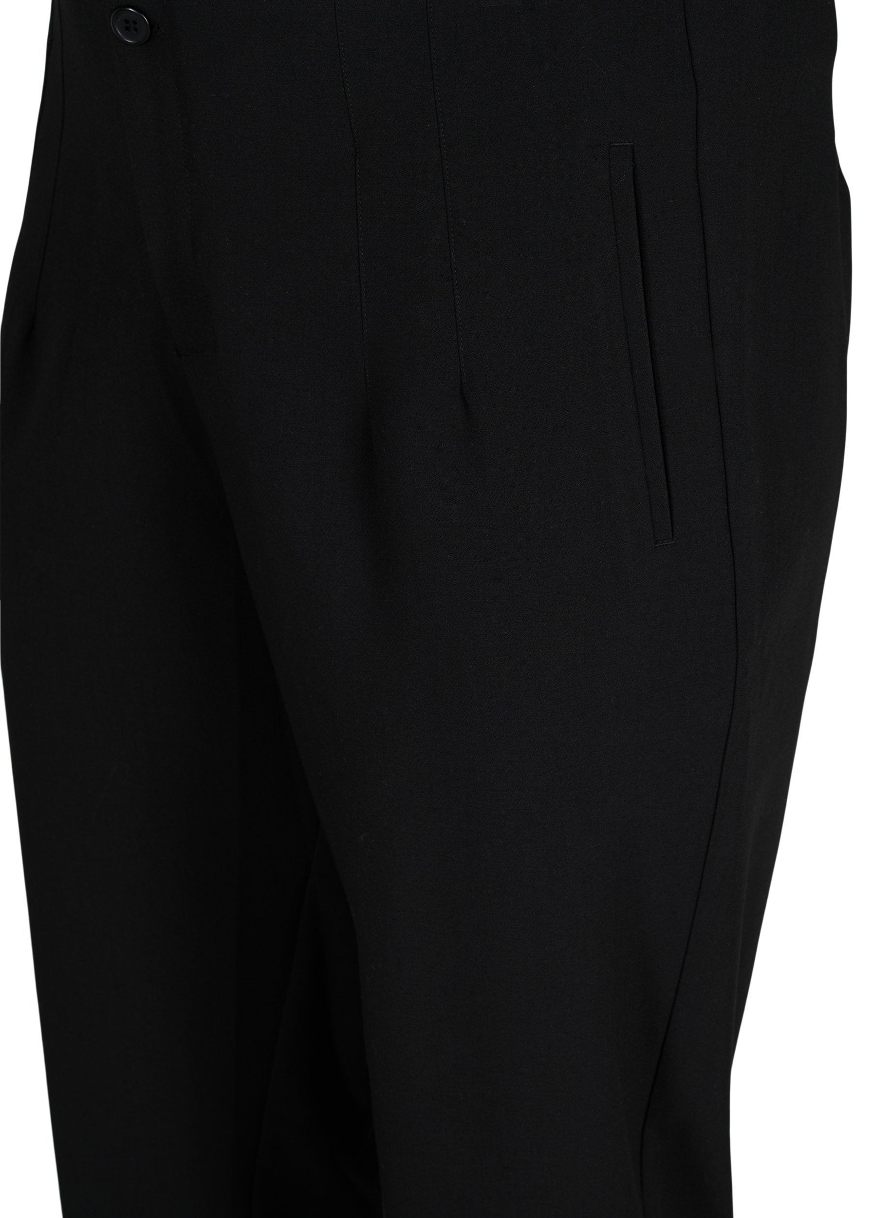 Klassieke broek met hoge taille, Black, Packshot image number 2