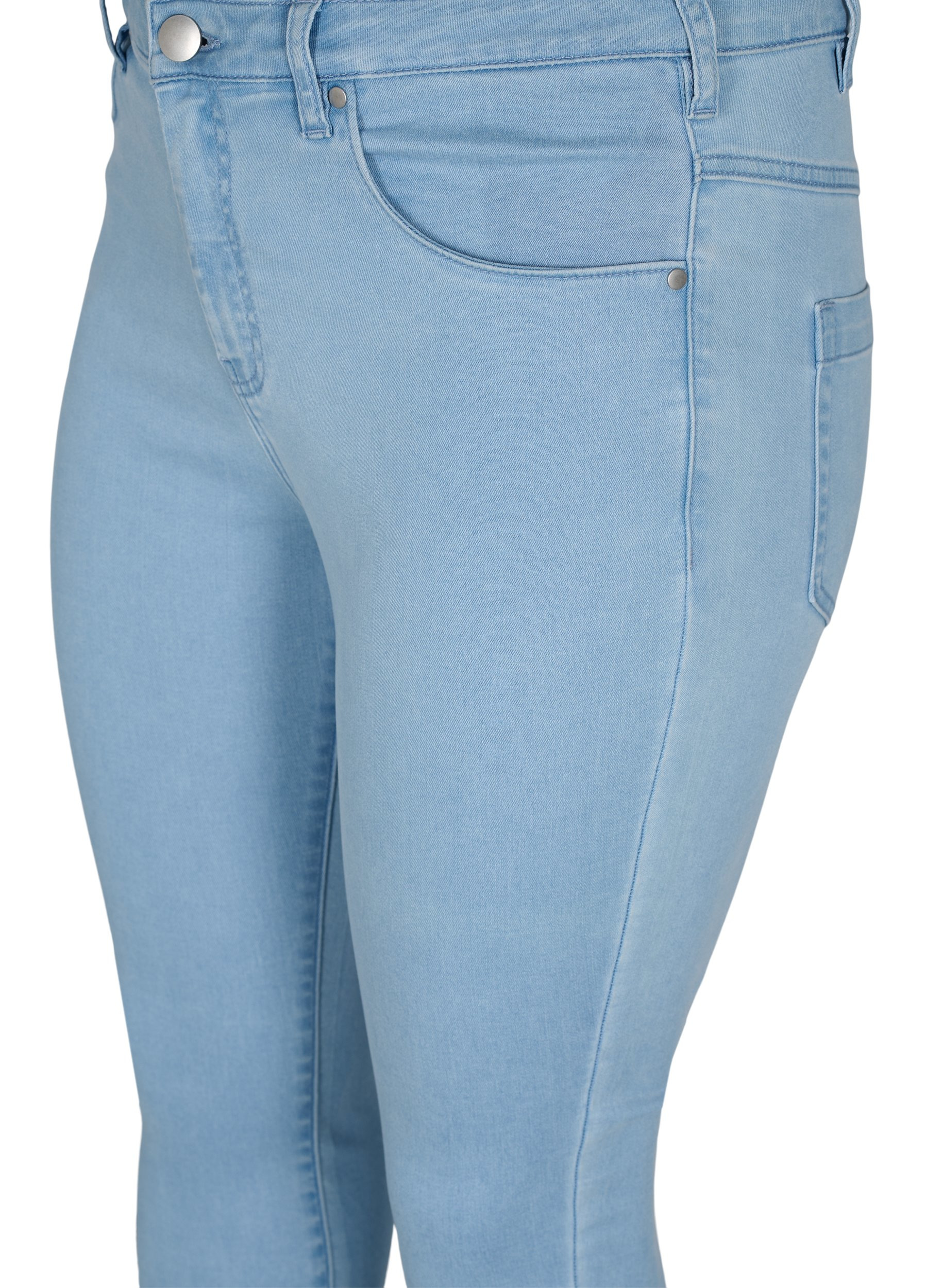 Super slim fit Amy jeans met hoge taille, Ex Lt Blue, Packshot image number 3