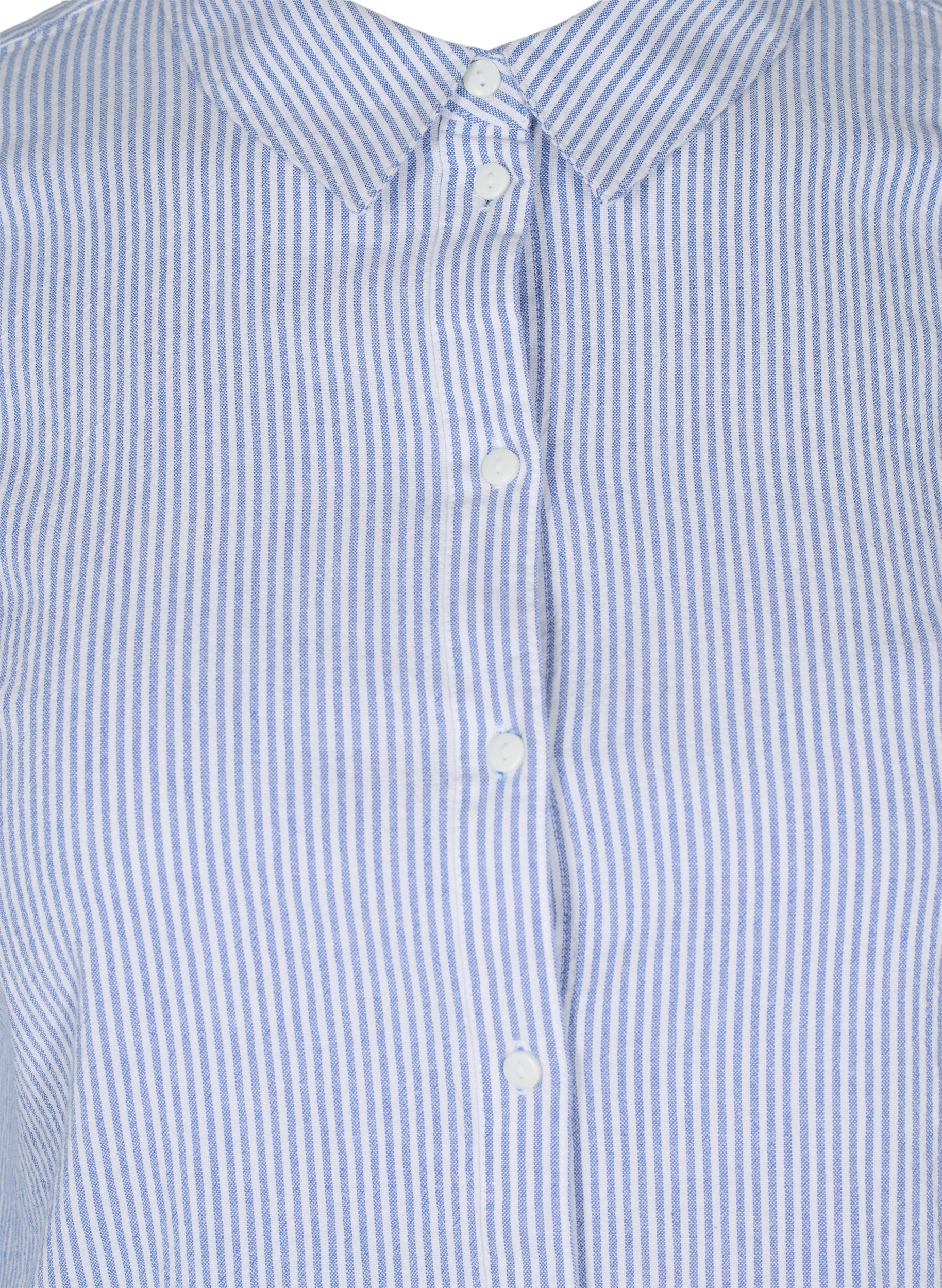Katoenen blouse met lange mouwen, Blue Striped, Packshot image number 2