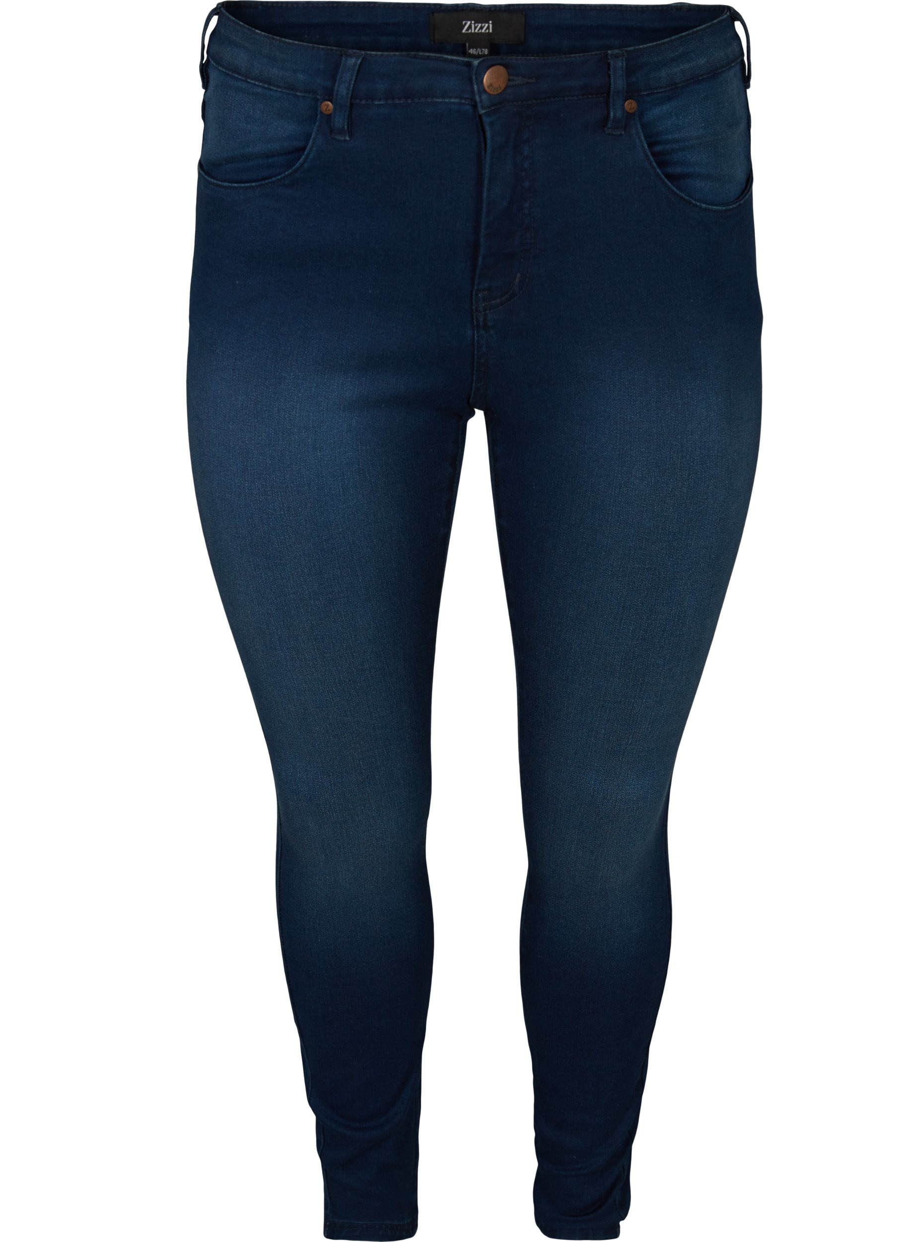 Super slim fit Amy jeans met hoge taille , Blue denim, Packshot image number 0