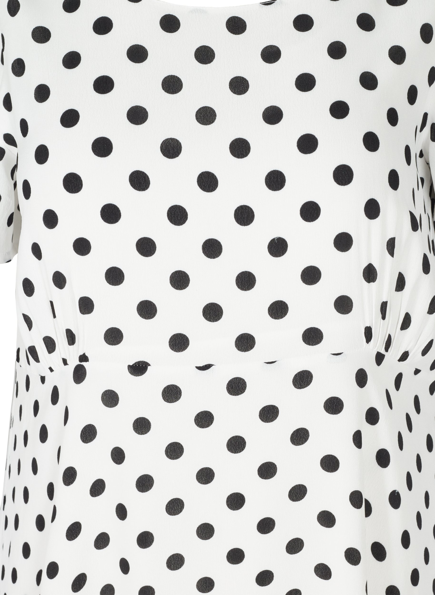 Viscose jurk met korte mouwen en stippen, White w. Black Dot, Packshot image number 2