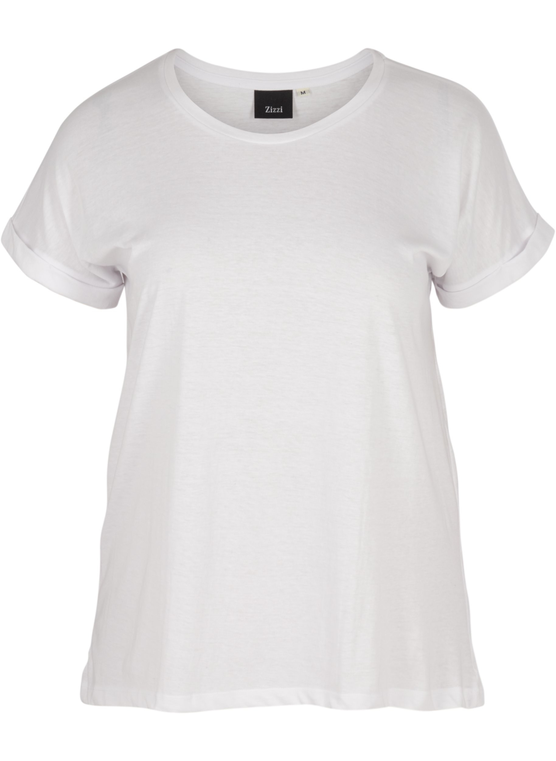 T-shirt met mix van katoen, Bright White