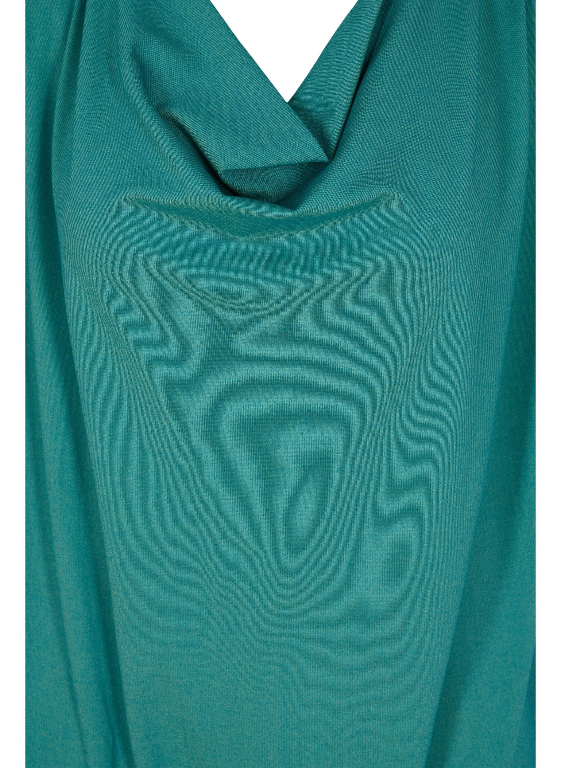 Tuniek in effen kleur met 3/4 mouwen, Teal Green Melange, Packshot image number 2
