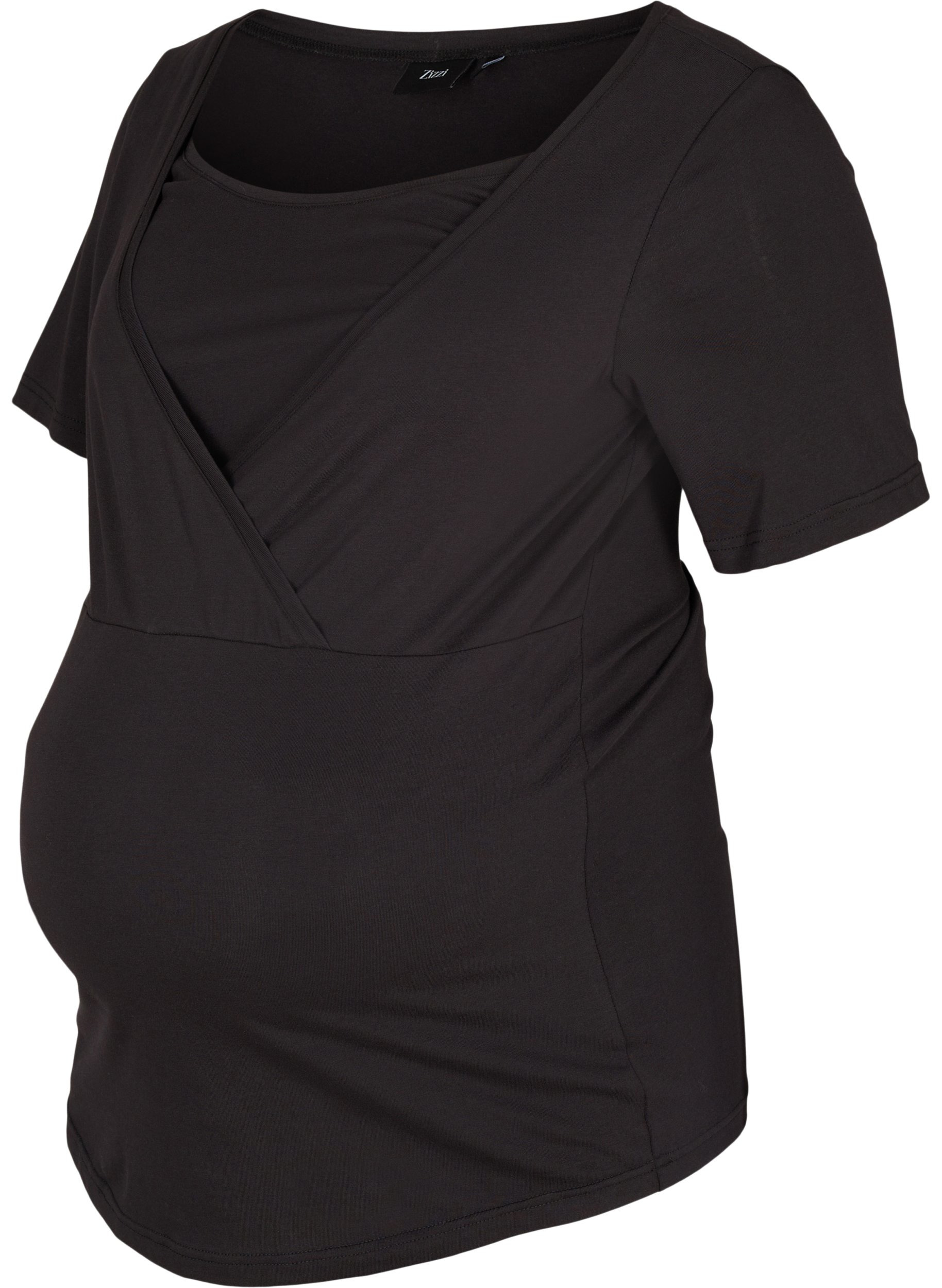 Zwangerschapst-shirt met korte mouwen in katoen, Black
