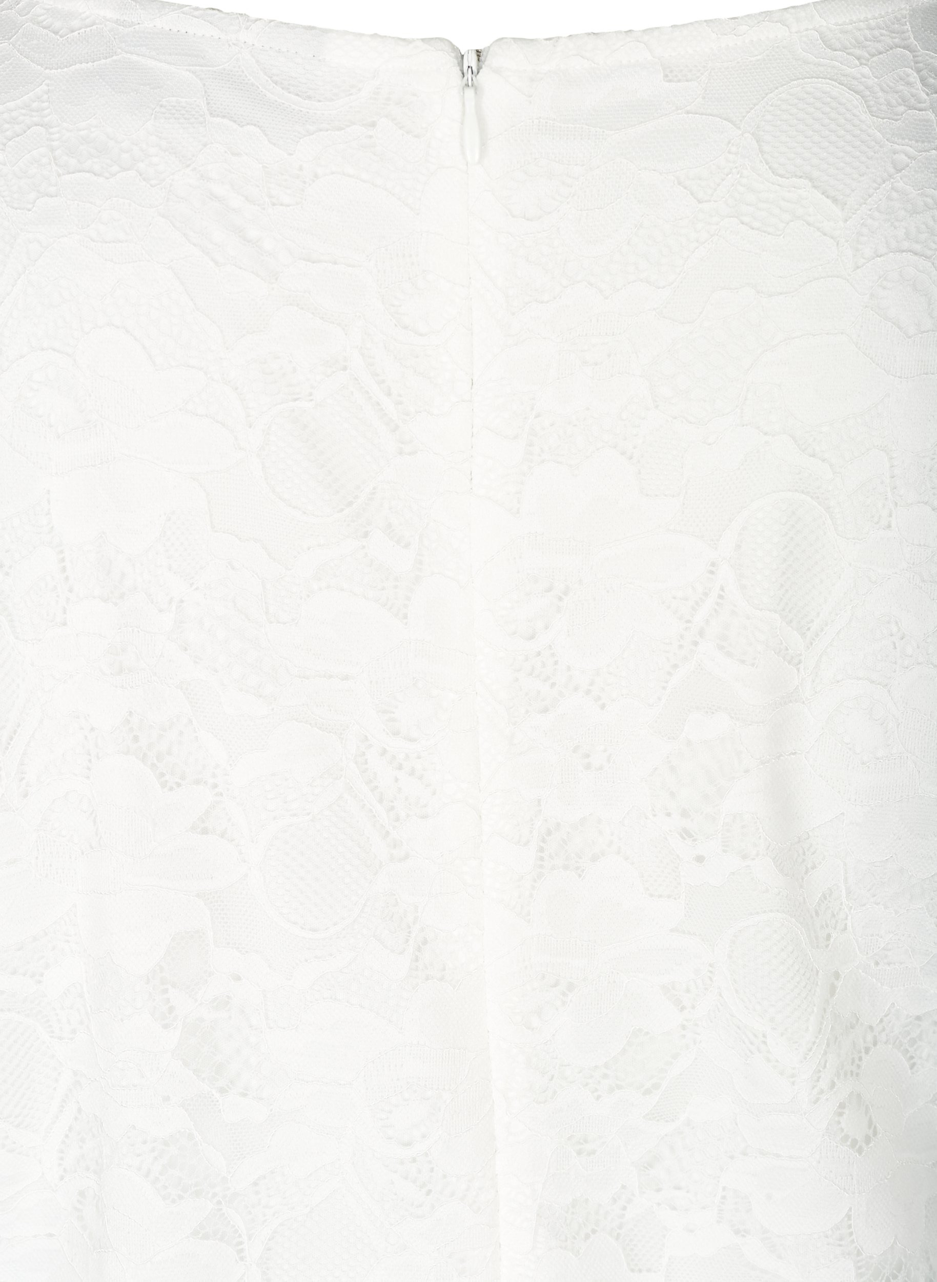 Kanten jurk met 3/4 mouwen, White, Packshot image number 3