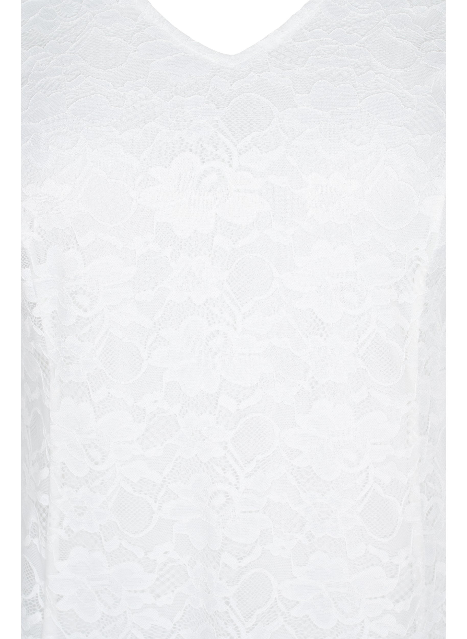 Kanten jurk met 3/4 mouwen, White, Packshot image number 2