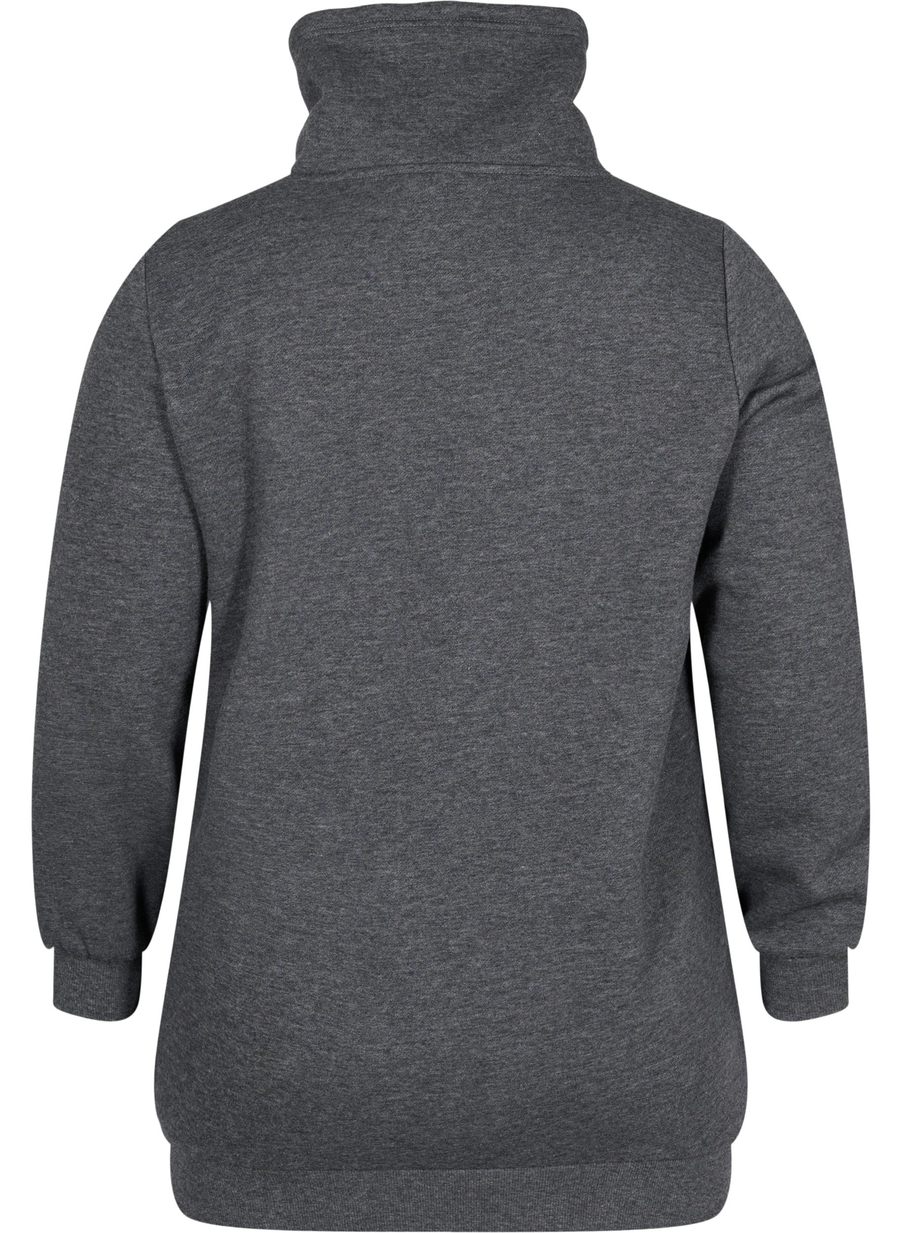 Zwangerschapssweater met borstvoedings functie, Dark Grey Melange, Packshot image number 1