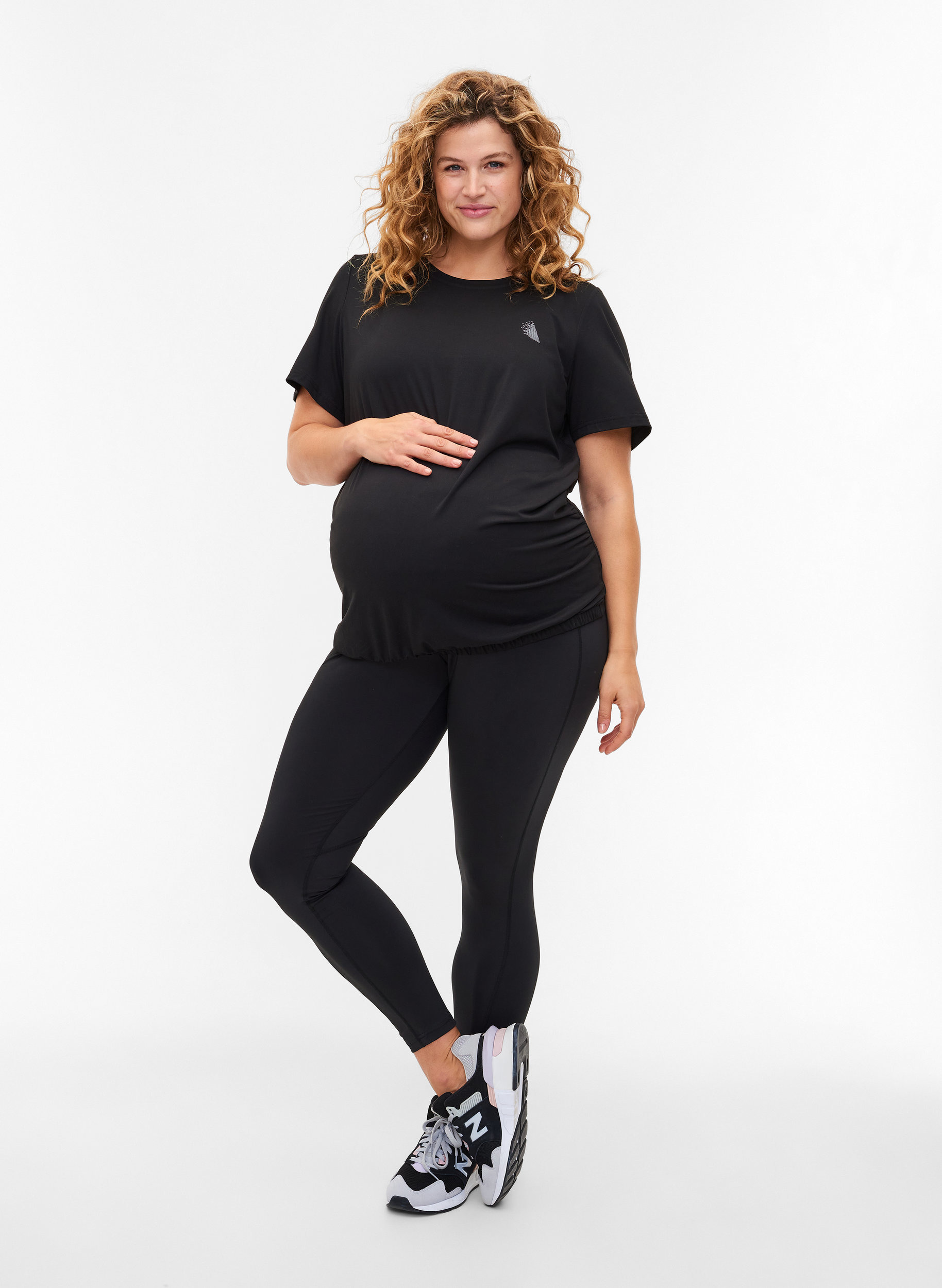 Zwangerschap sport t-shirt, Black, Model image number 2