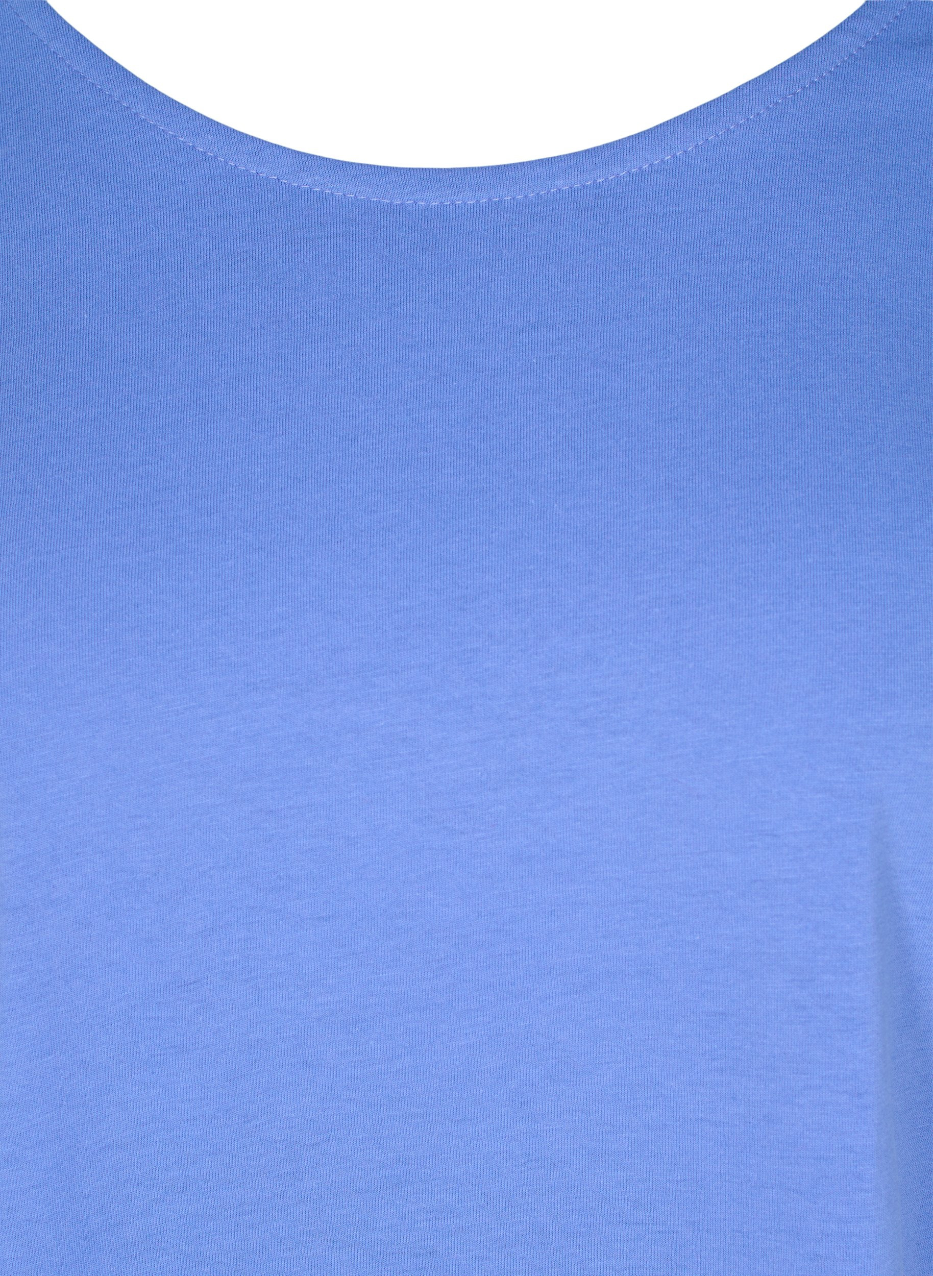 T-shirt met mix van katoen, Ultramarine, Packshot image number 2
