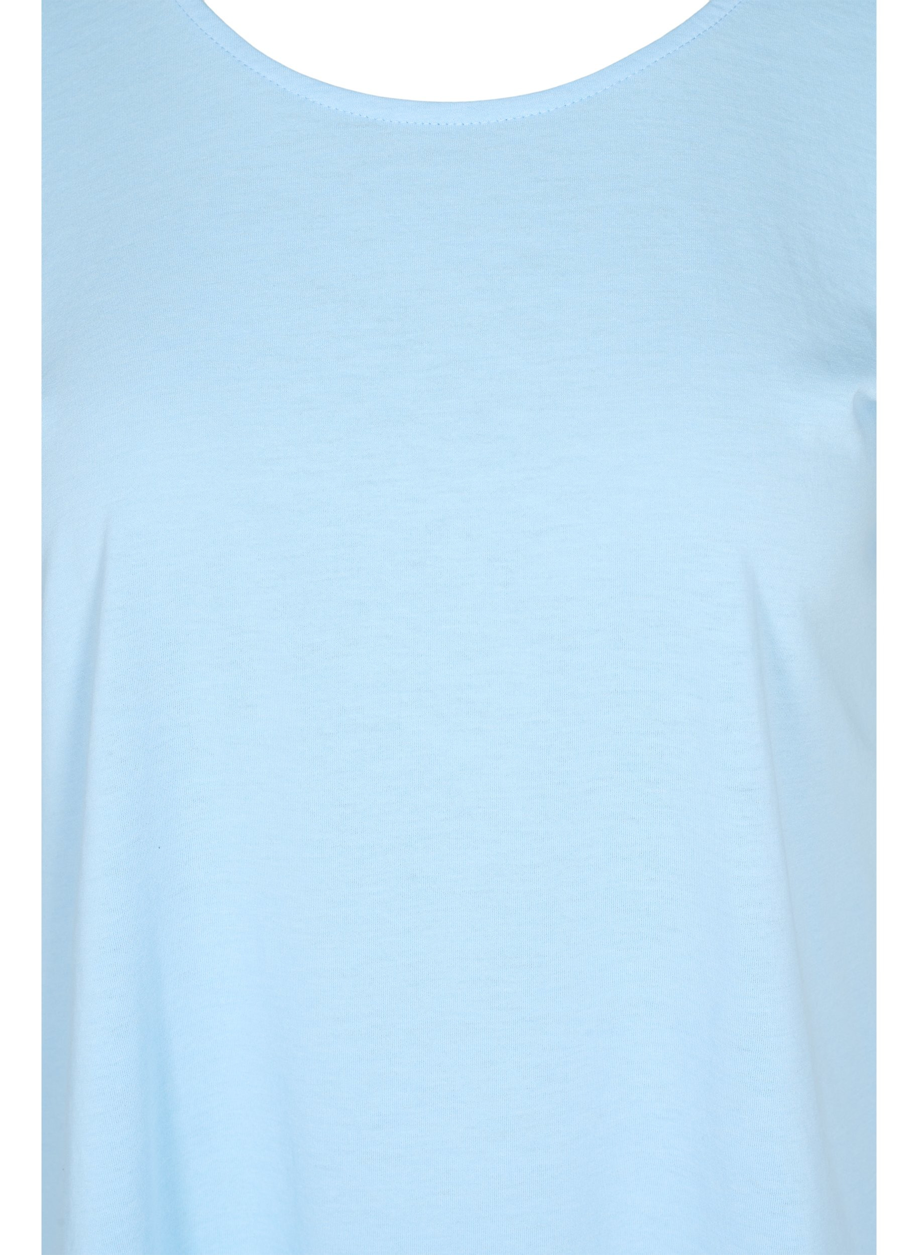 T-shirt met mix van katoen, Chambray Blue, Packshot image number 2