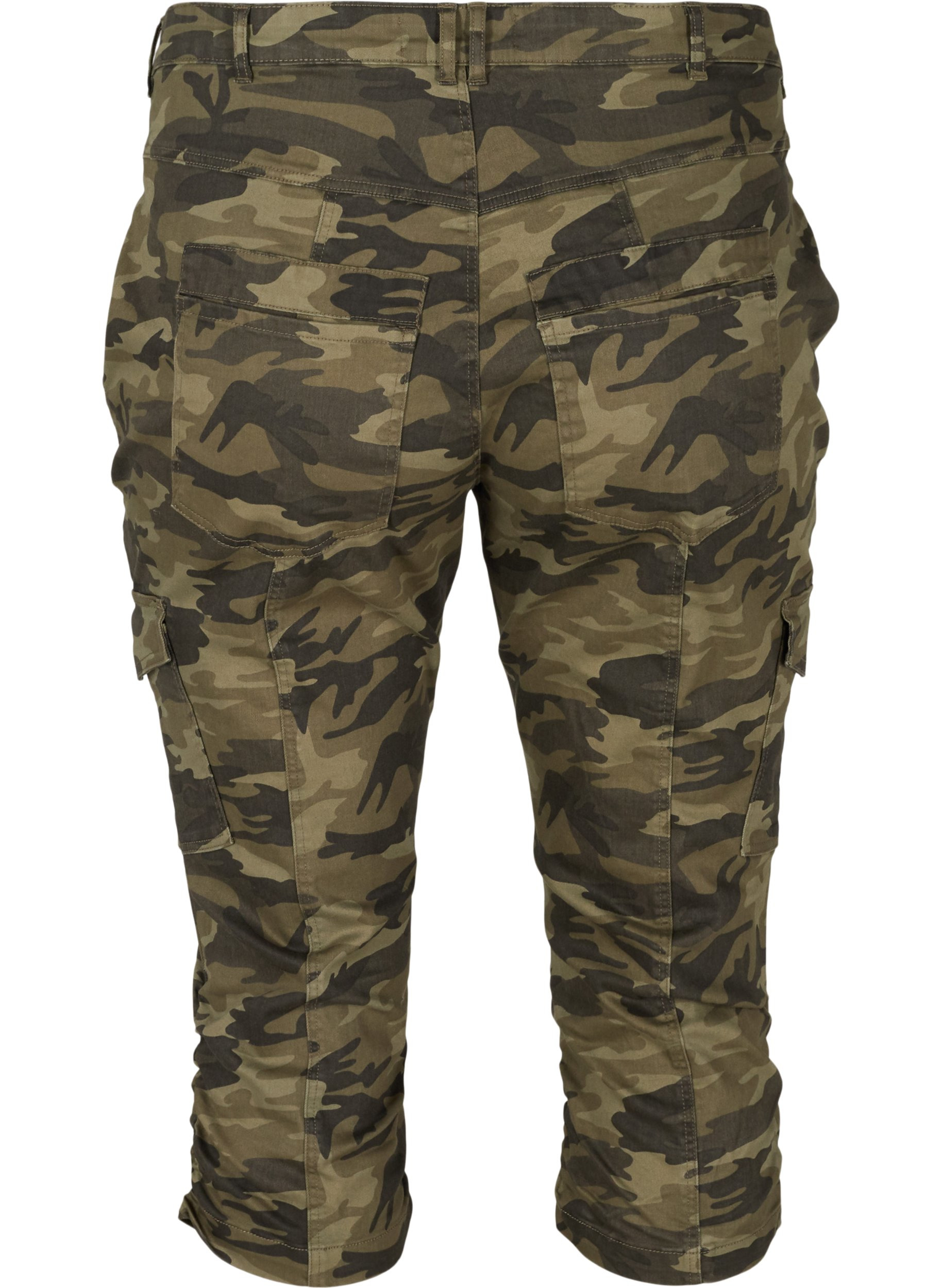 Nauwsluitende capri jeans met camouflage print, Ivy Green/Camou, Packshot image number 1