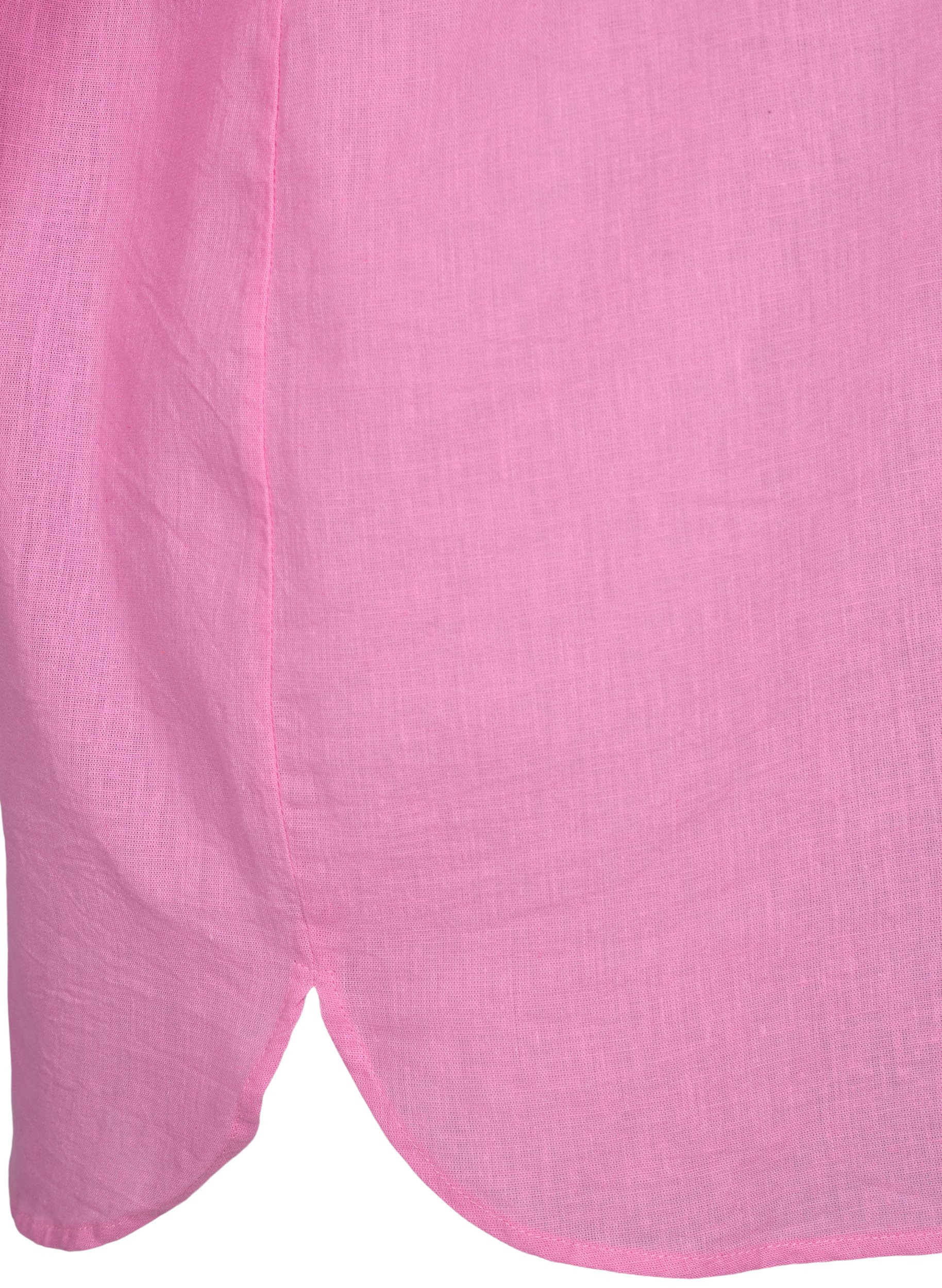 Top met 3/4 mouwen en knoopsluiting, Begonia Pink, Packshot image number 3