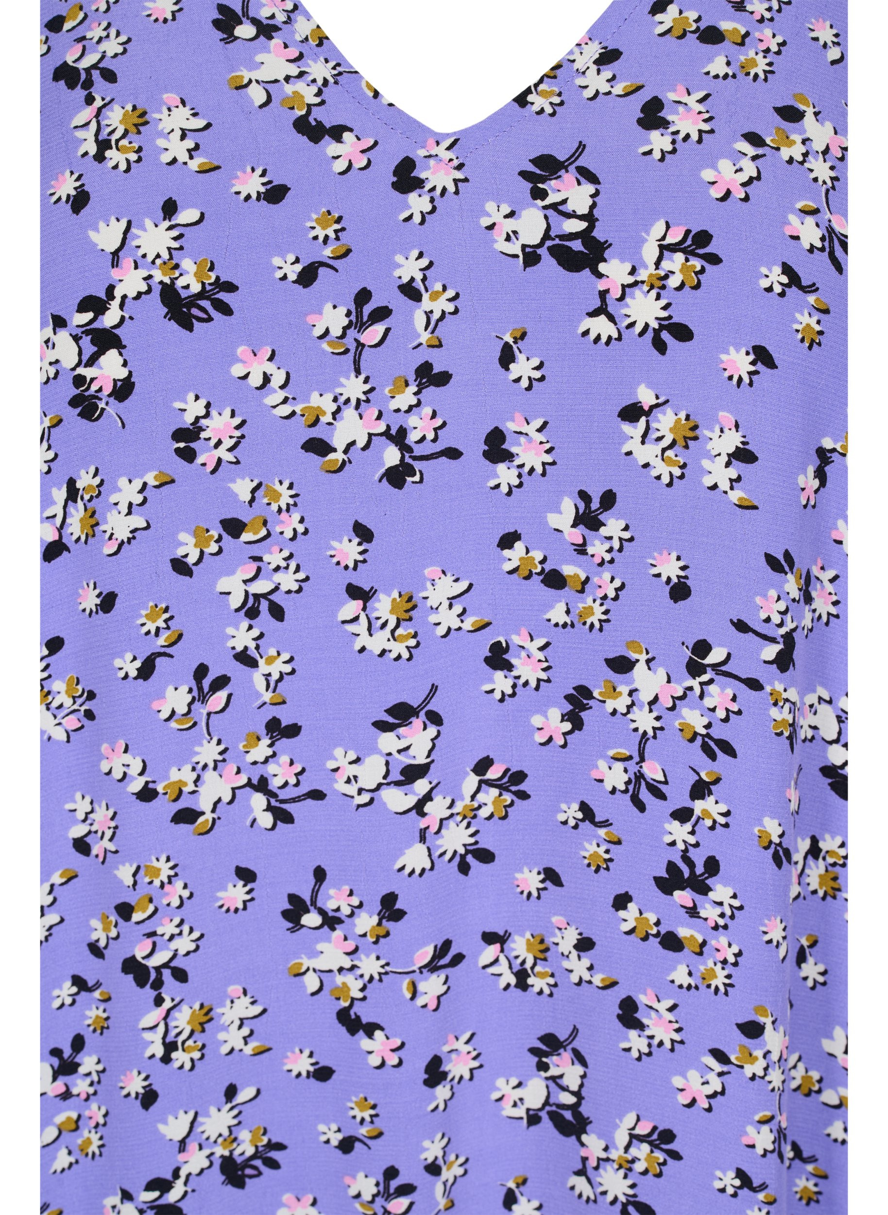 Viscose midi-jurk met bloemenprint, Lilac Flower Print, Packshot image number 2