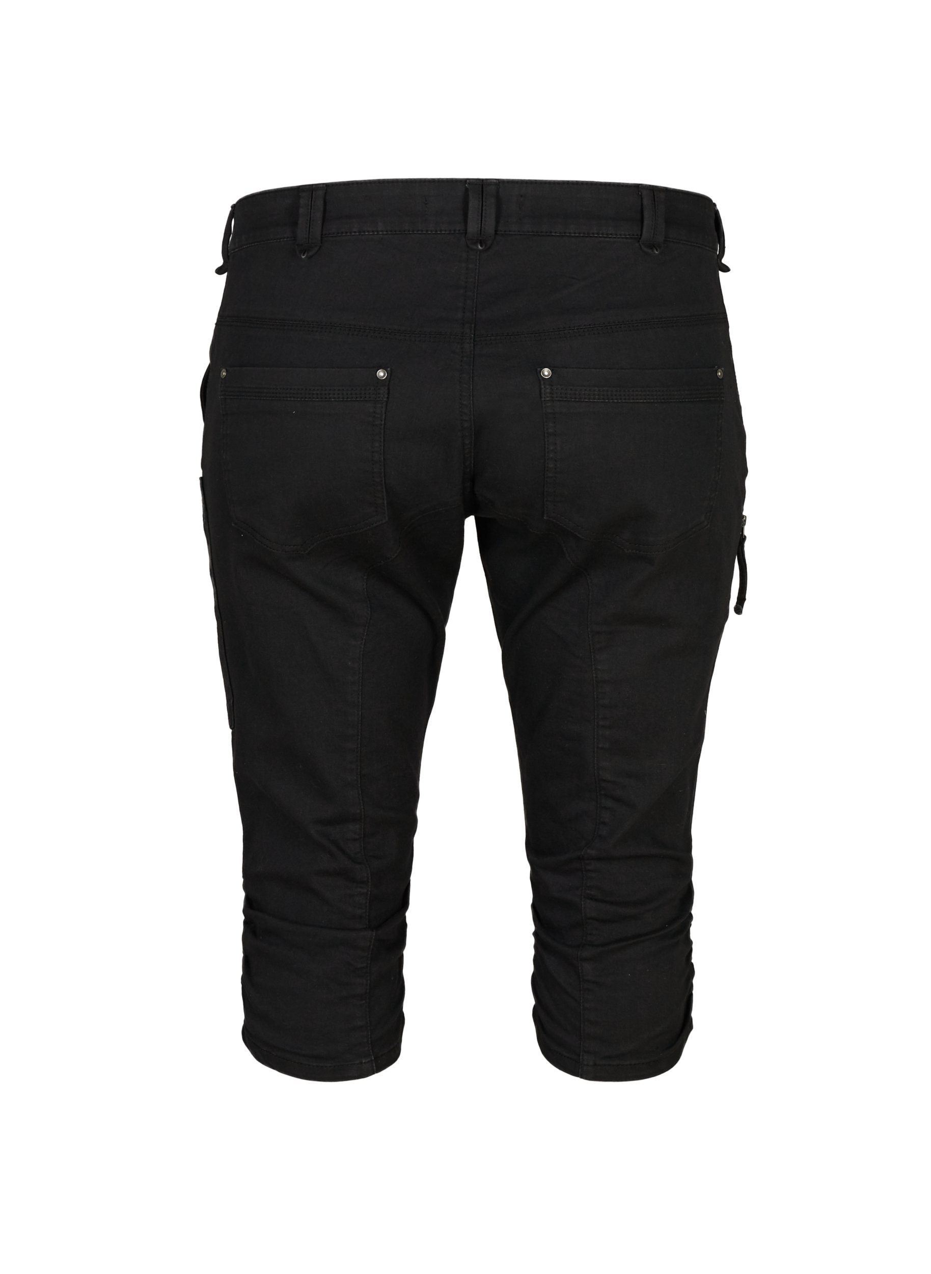 Slim fit capri jeans met zakken, Black, Packshot image number 1
