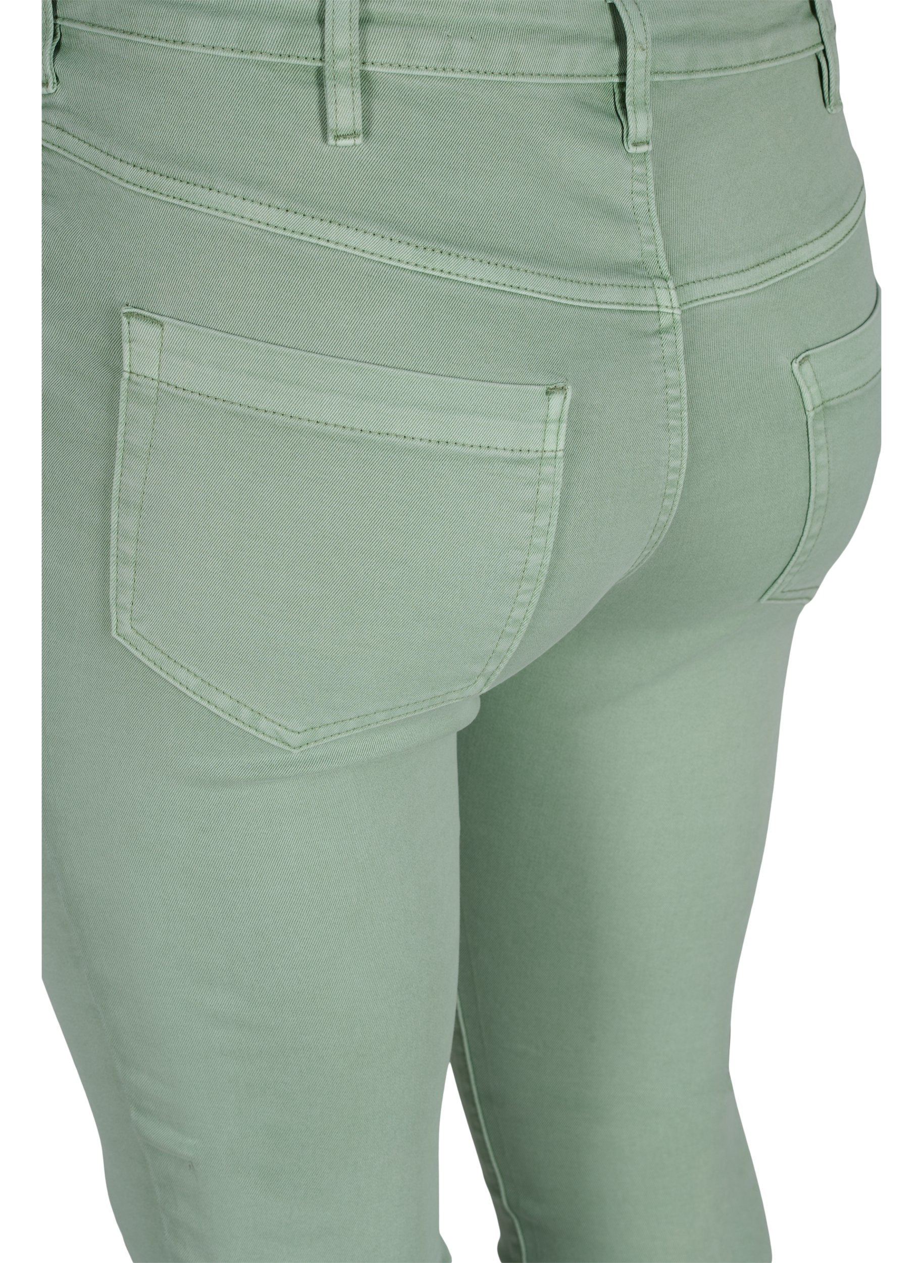 Super slim fit Amy jeans met hoge taille, Frosty Green, Packshot image number 3