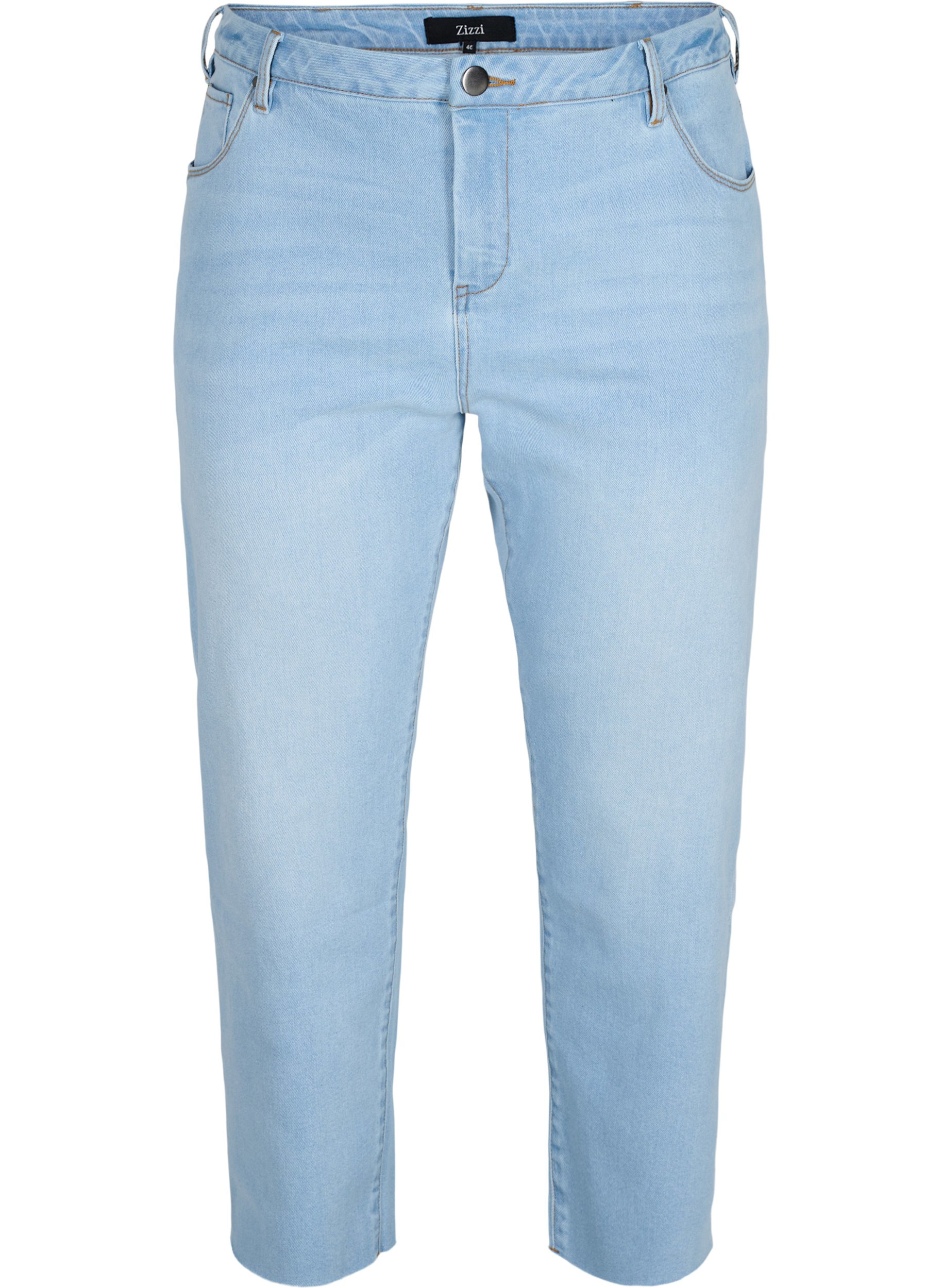 7/8 jeans met ruwe randjes en hoge taille, Super L.Blue Denim, Packshot