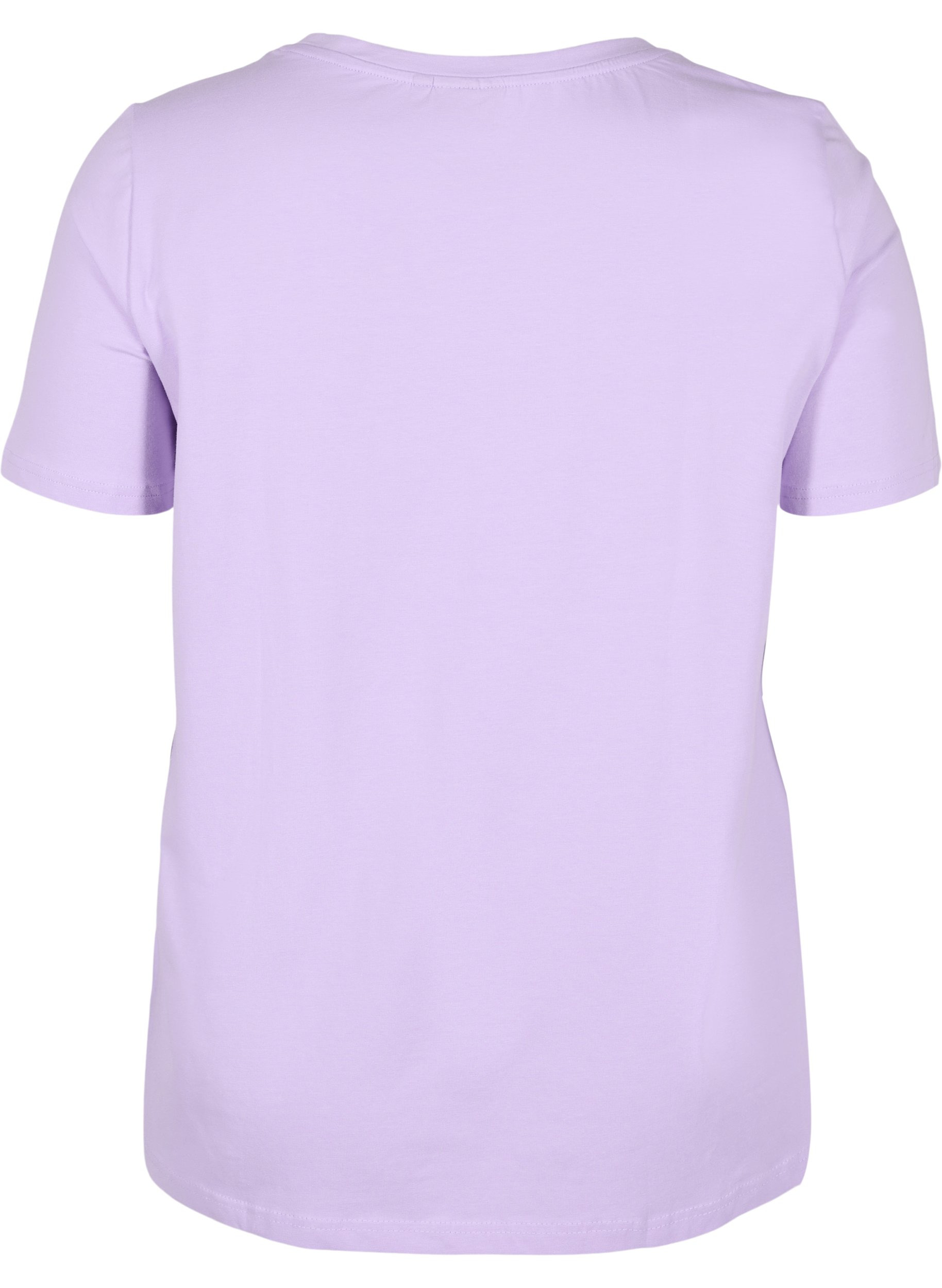 Katoenen t-shirt met korte mouwen en print,  Lavender LAMOUR, Packshot image number 1
