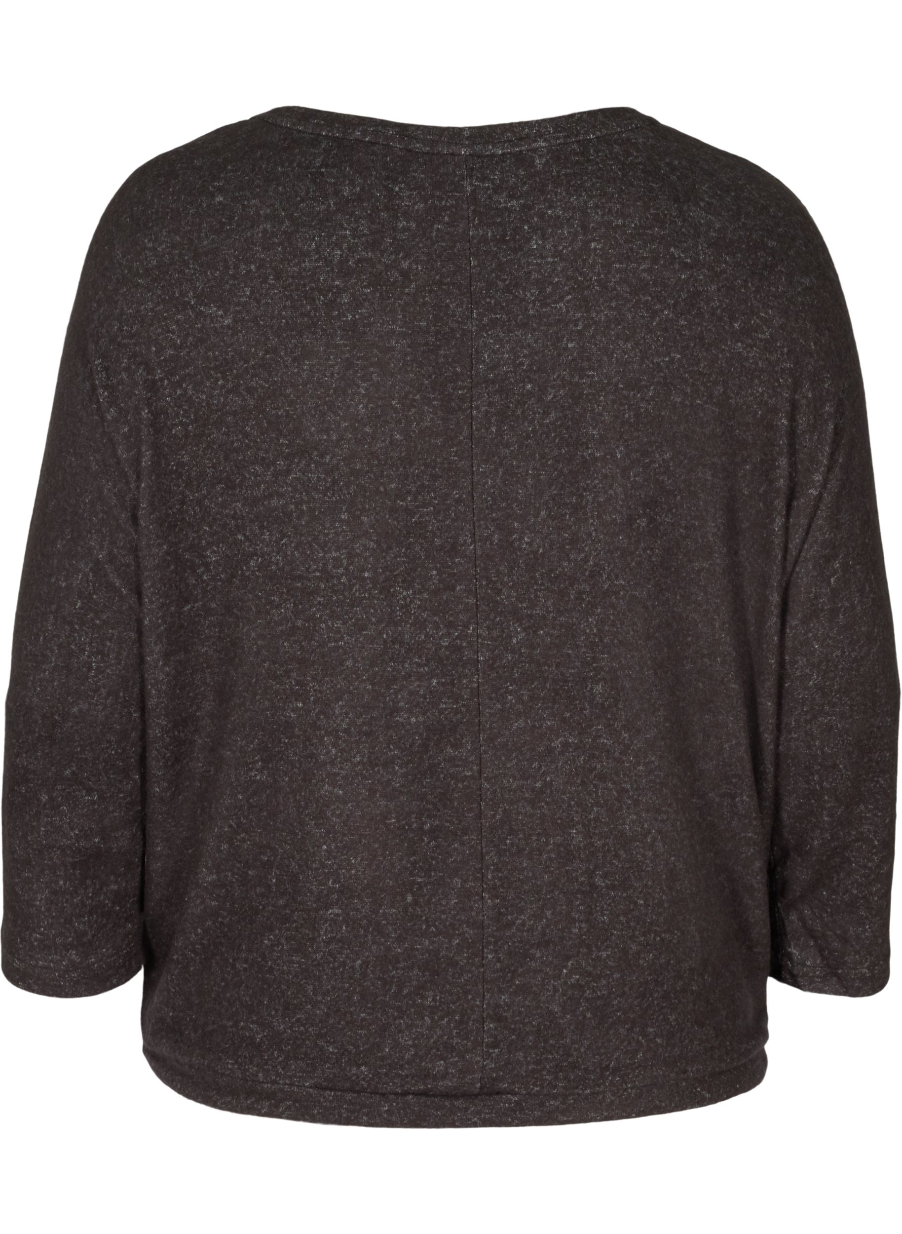 Gemêleerde blouse met verstelbare onderkant, Dark Grey Melange, Packshot image number 1
