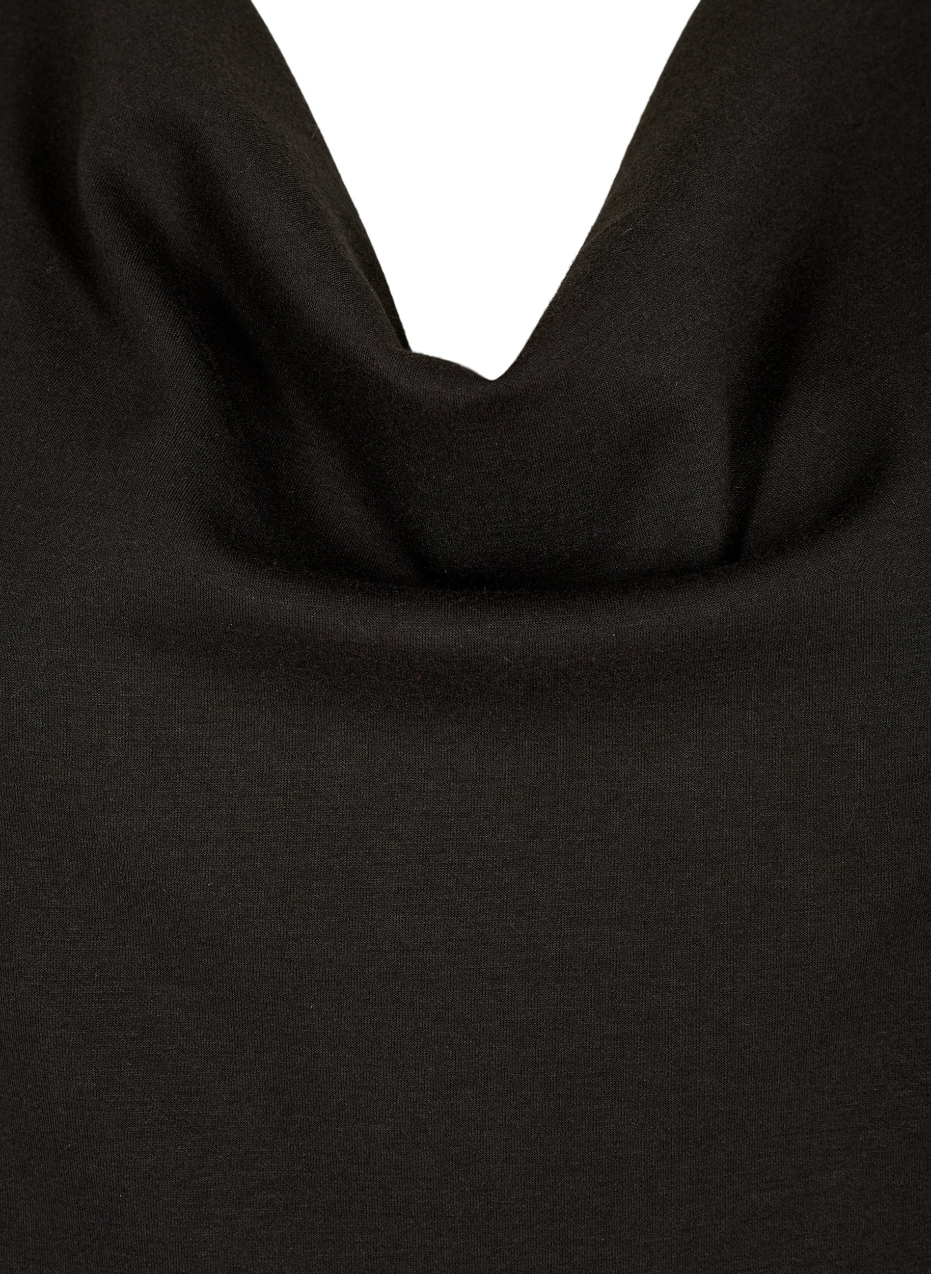 Tuniek in effen kleur met 3/4 mouwen, Black, Packshot image number 3
