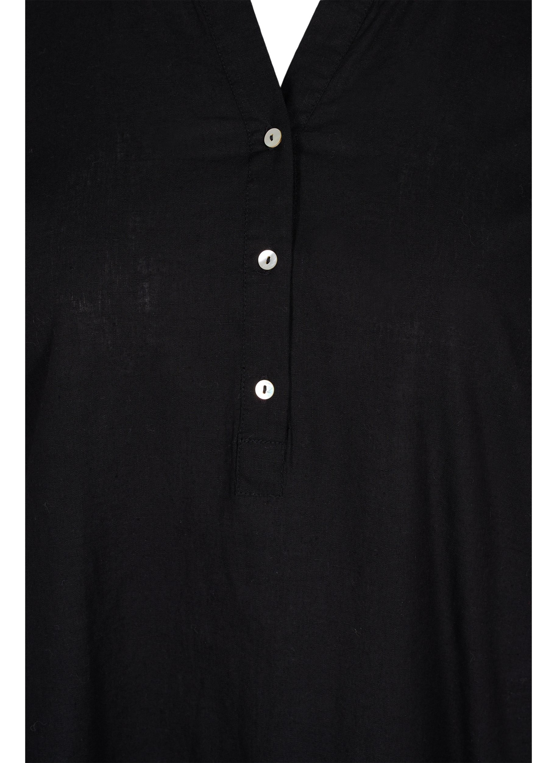 Lange blouse jurk met korte mouwen, Black, Packshot image number 2