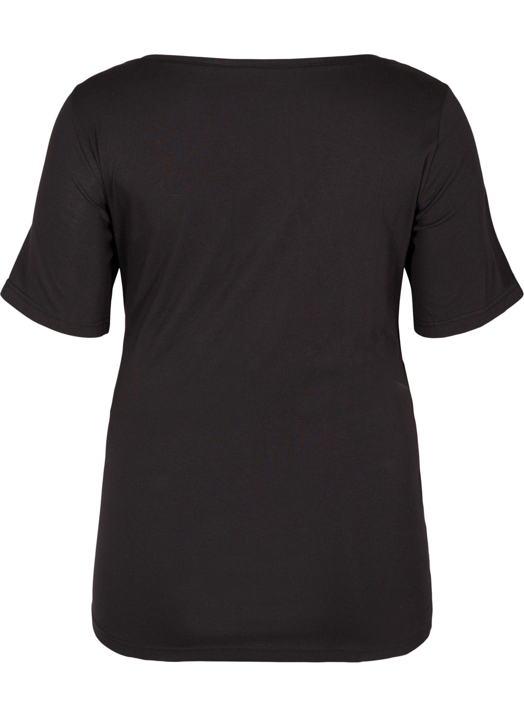 Zwangerschapst-shirt met korte mouwen in katoen, Black, Packshot image number 1