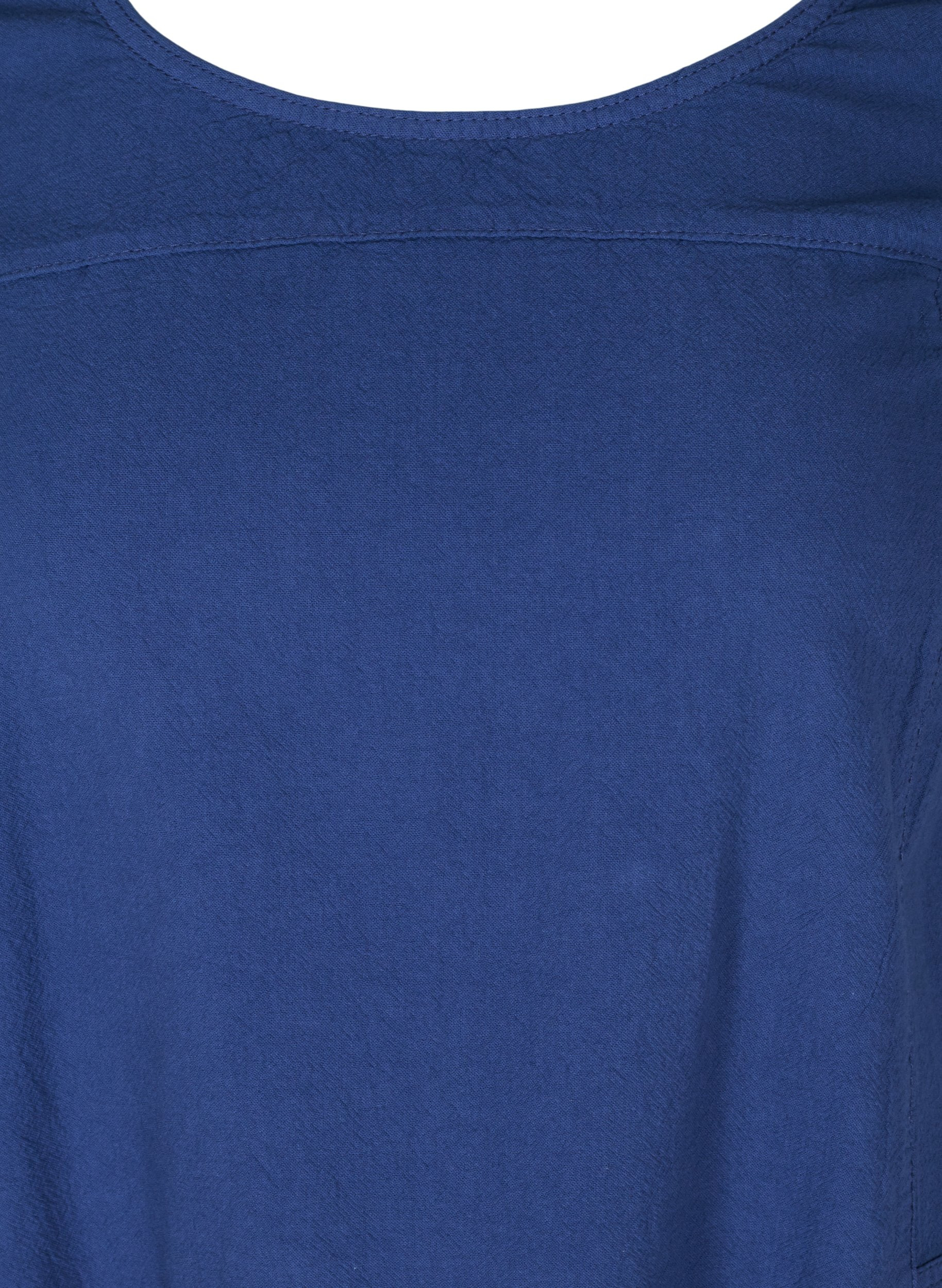 Katoenen jurk met korte mouwen, Twilight Blue, Packshot image number 2