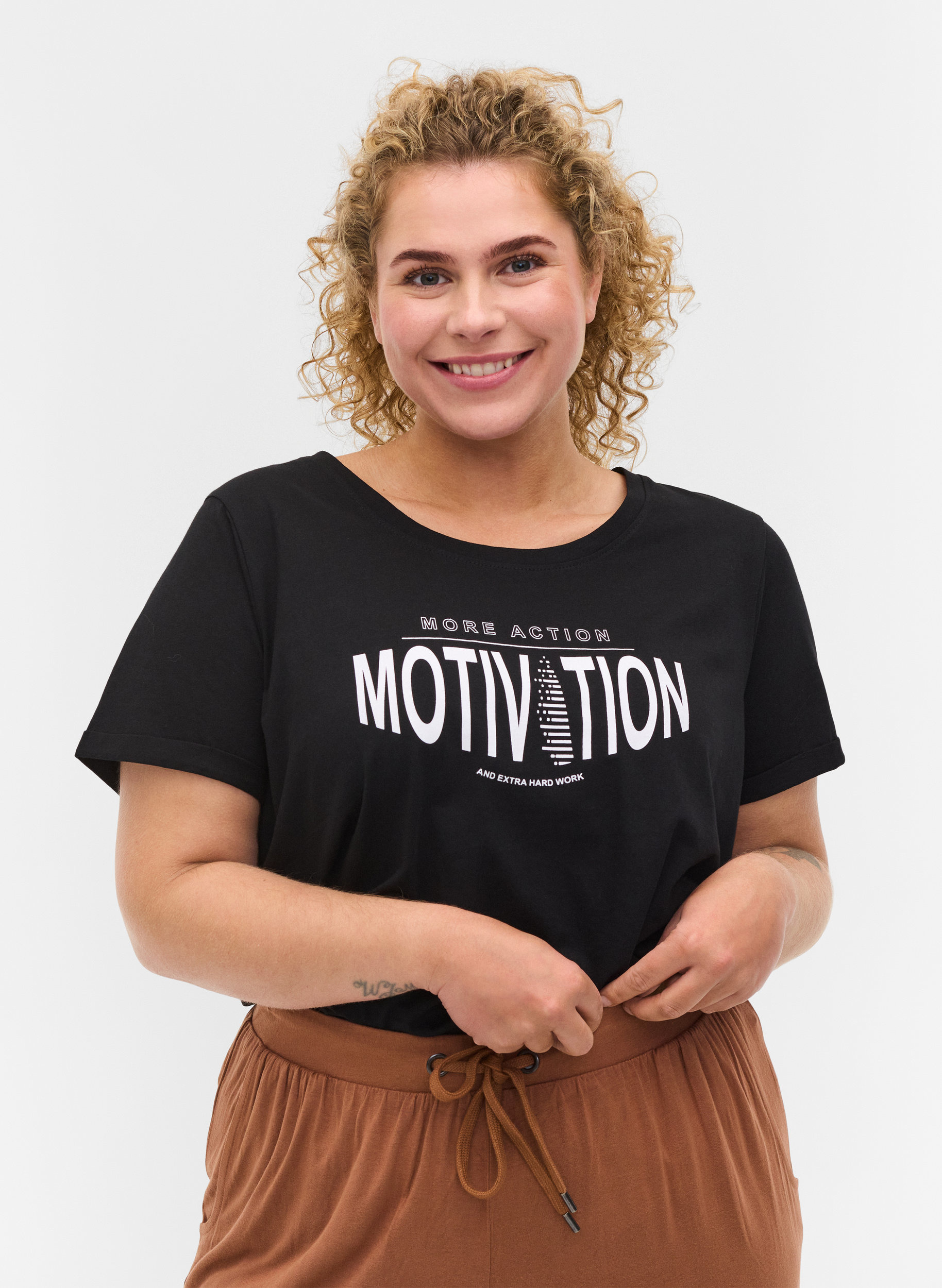 Trainingsshirt met print, Black More Action, Model image number 0