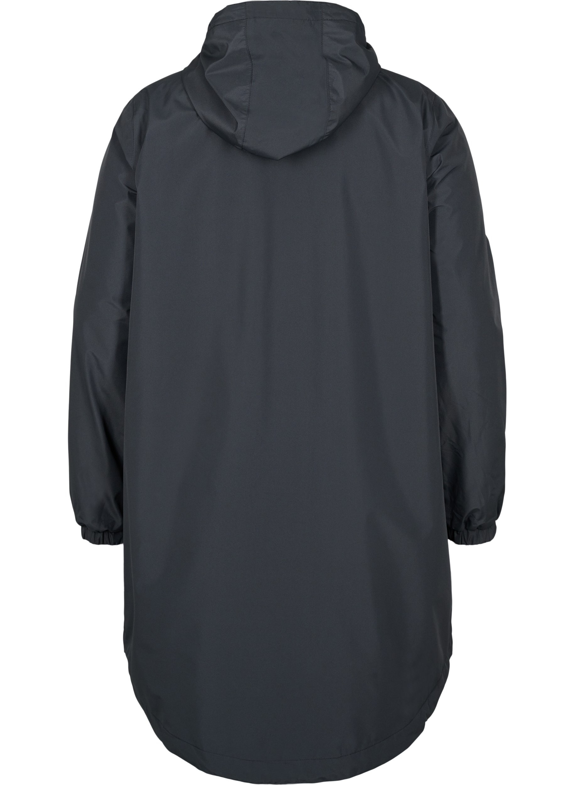 Regenjas met capuchon en reflecterende biezen, Black, Packshot image number 1