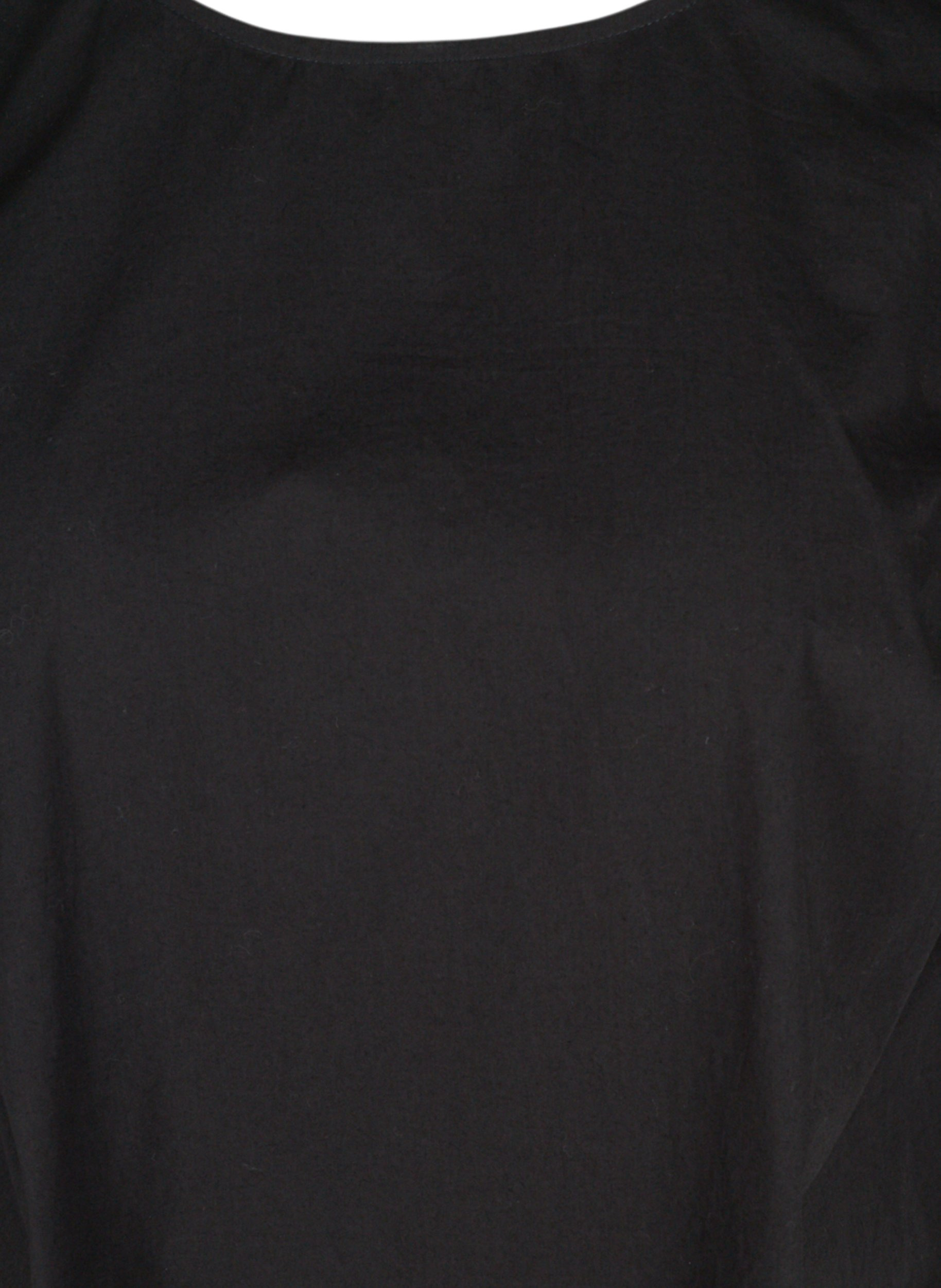 Katoenen tuniek met halflange mouwen, Black, Packshot image number 2