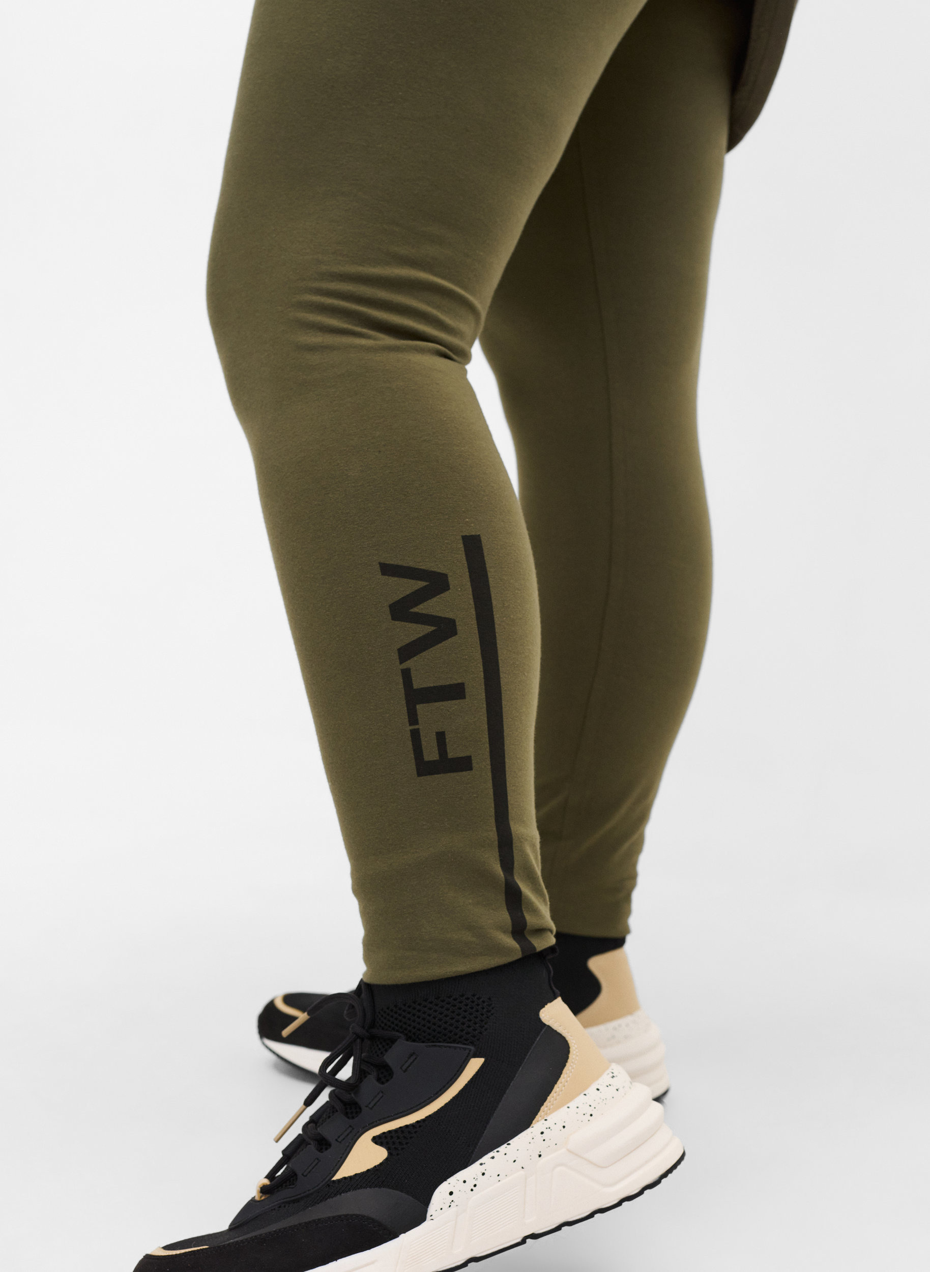 Katoenen legging met printdetails, Ivy Green, Model image number 2